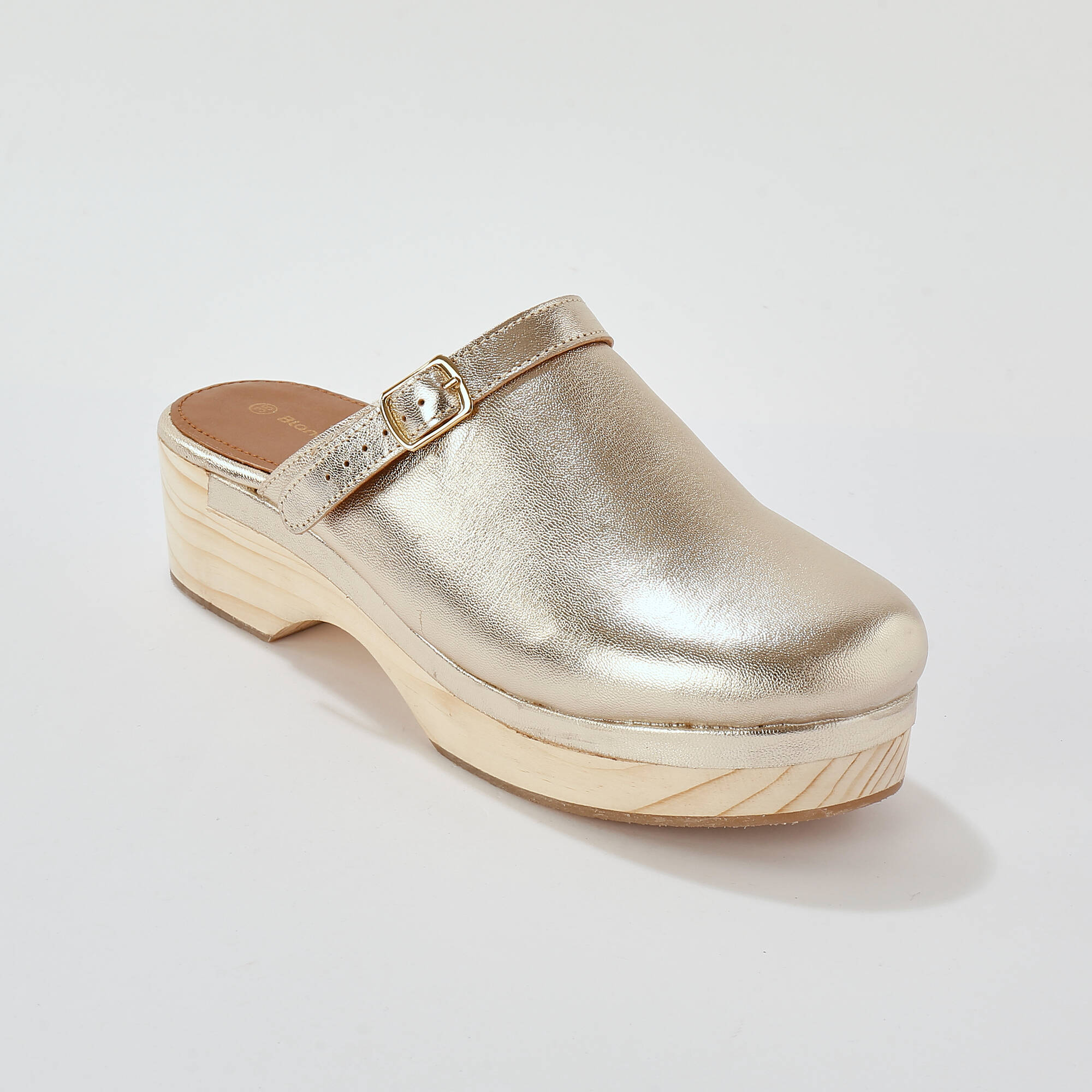 Sabots à talon cuir et bois - Blancheporte