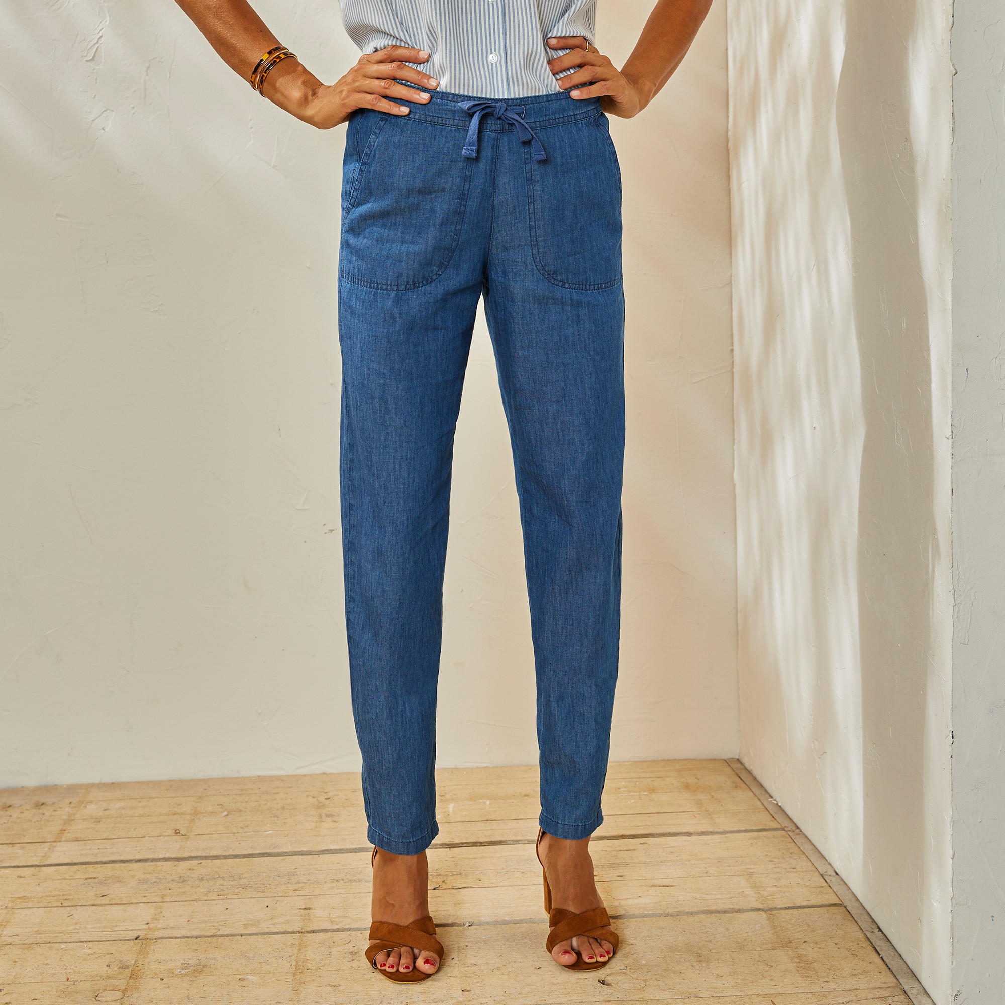Pantalon Fuselé Fluide, Denim Léger - Blancheporte