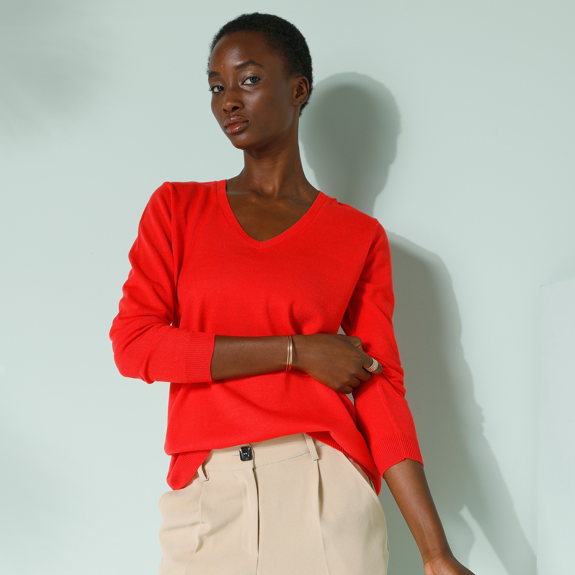 Pull Col V Toucher Doux - Blancheporte