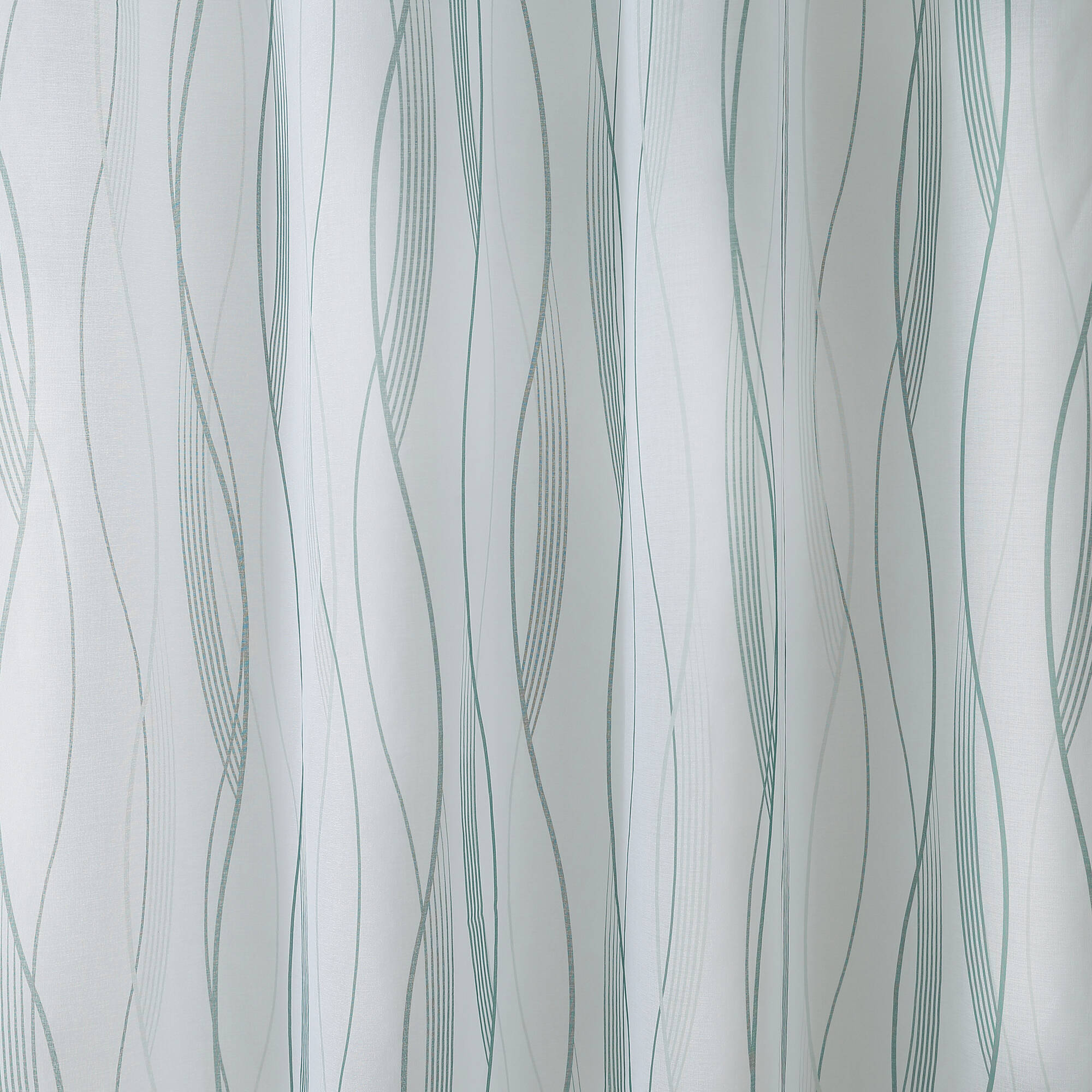 Panneau voilage motif vagues finition œillets, vert Blancheporte