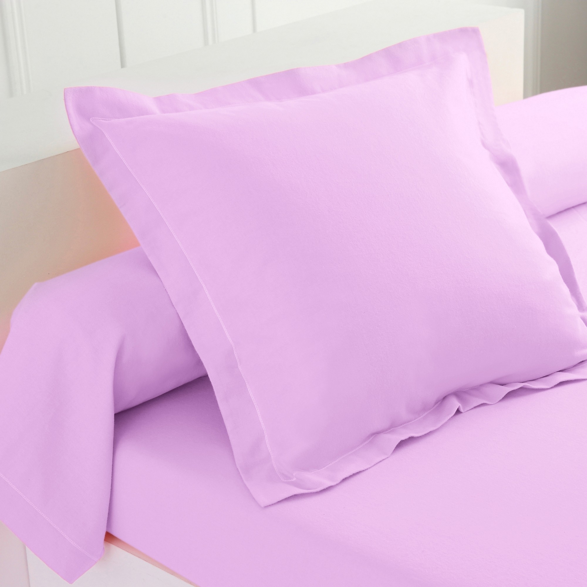 Linge de lit uni flanelle - Drap Plat 2 Personnesonnes : 270x325cm - Bleu - Colombine