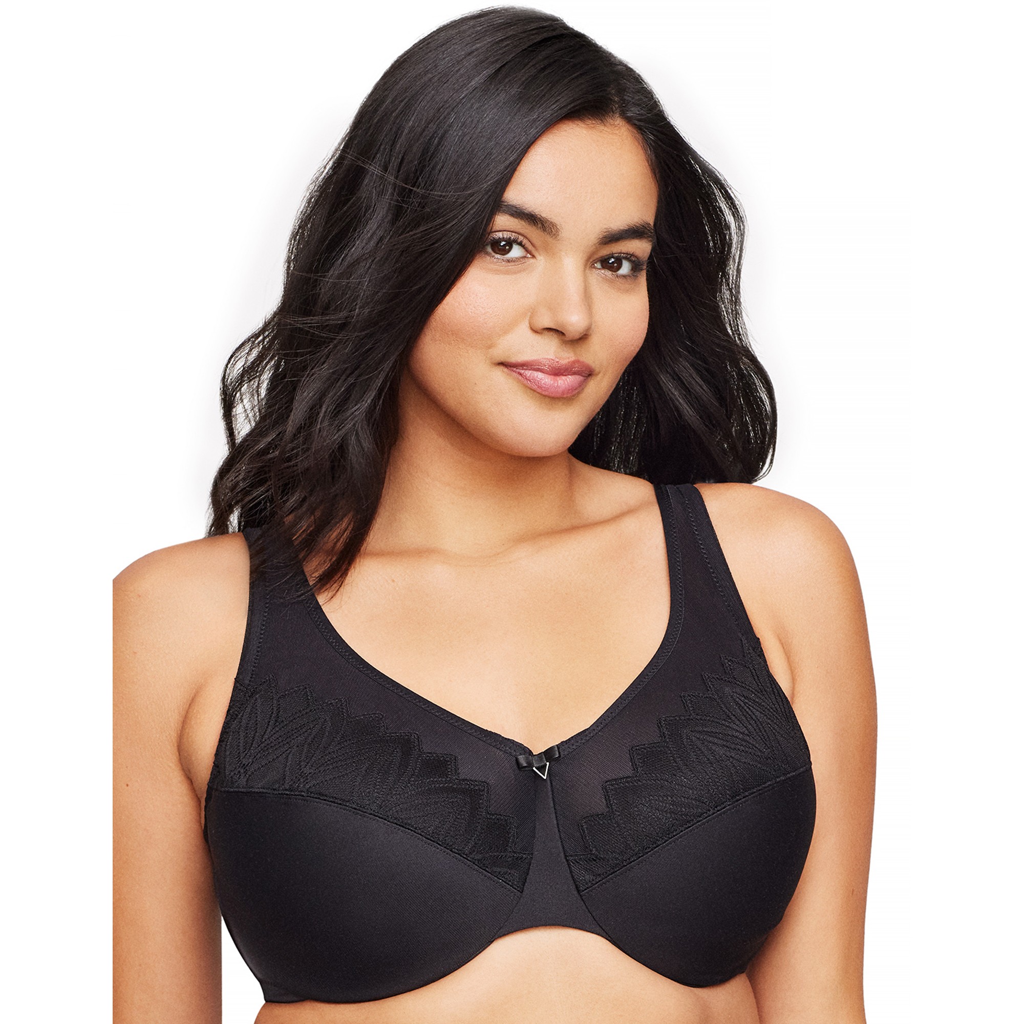 Soutien-gorge dentelle grand maintien Wonderwire - avec armatures. - 95E - Noir - Glamorise