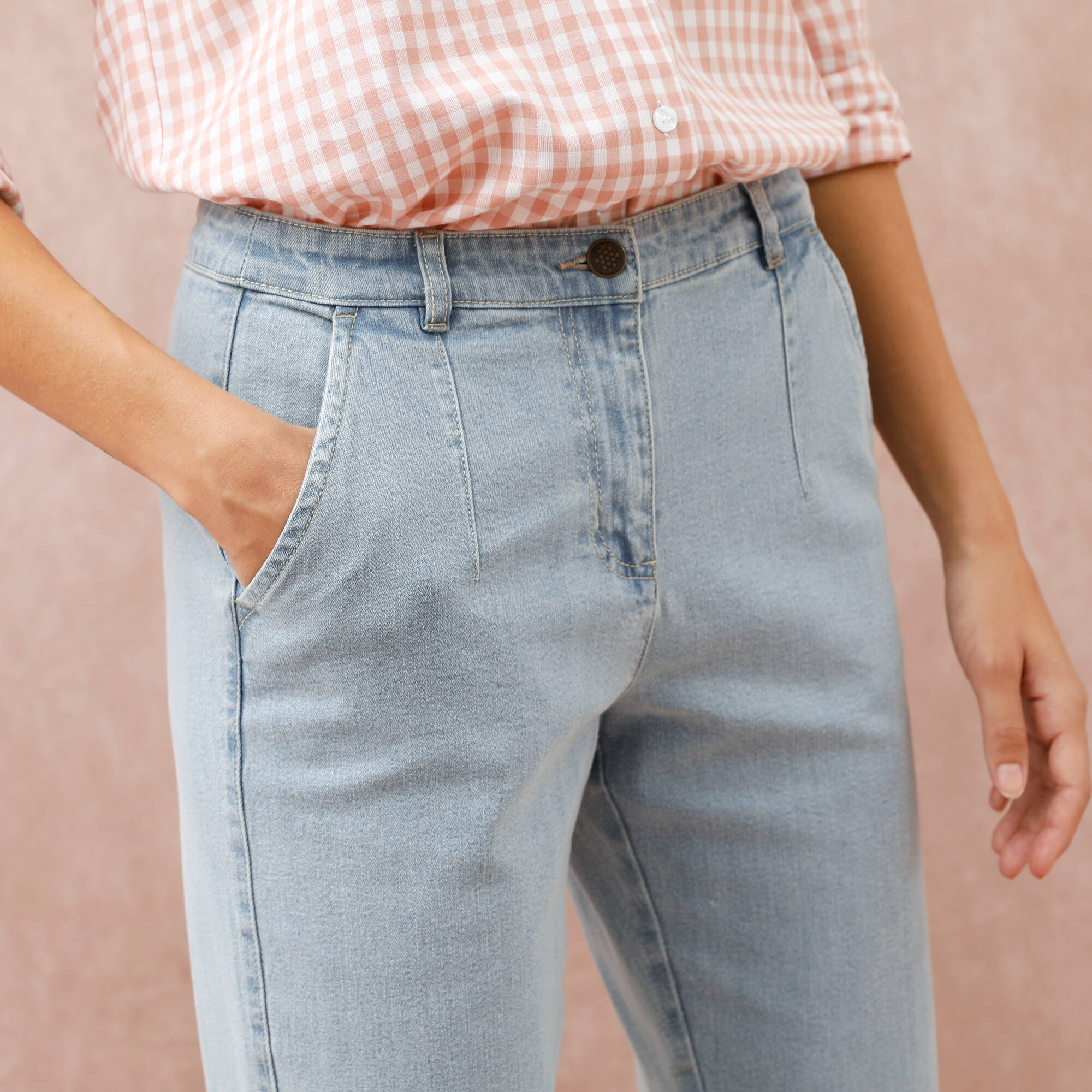 Jean coupe mom taille haute stretch - Blancheporte 40 €
