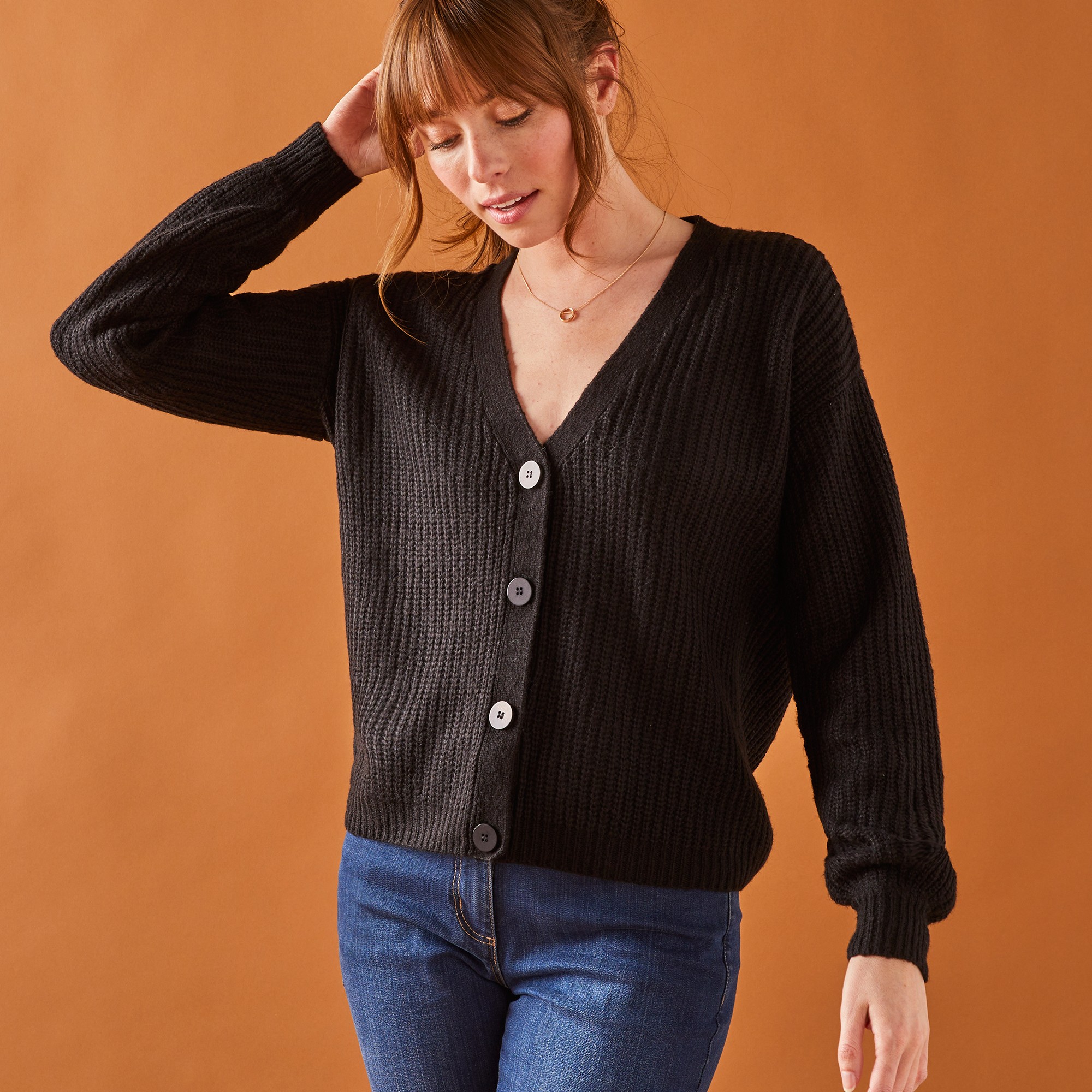 Gilet Boutonné Volume Loose, Toucher Mohair - Blancheporte