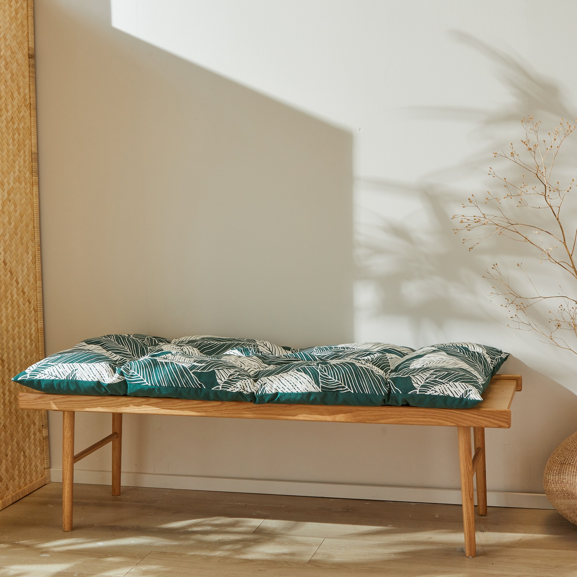 Long Coussin Déco Coton Imprimé Feuillage - Blancheporte