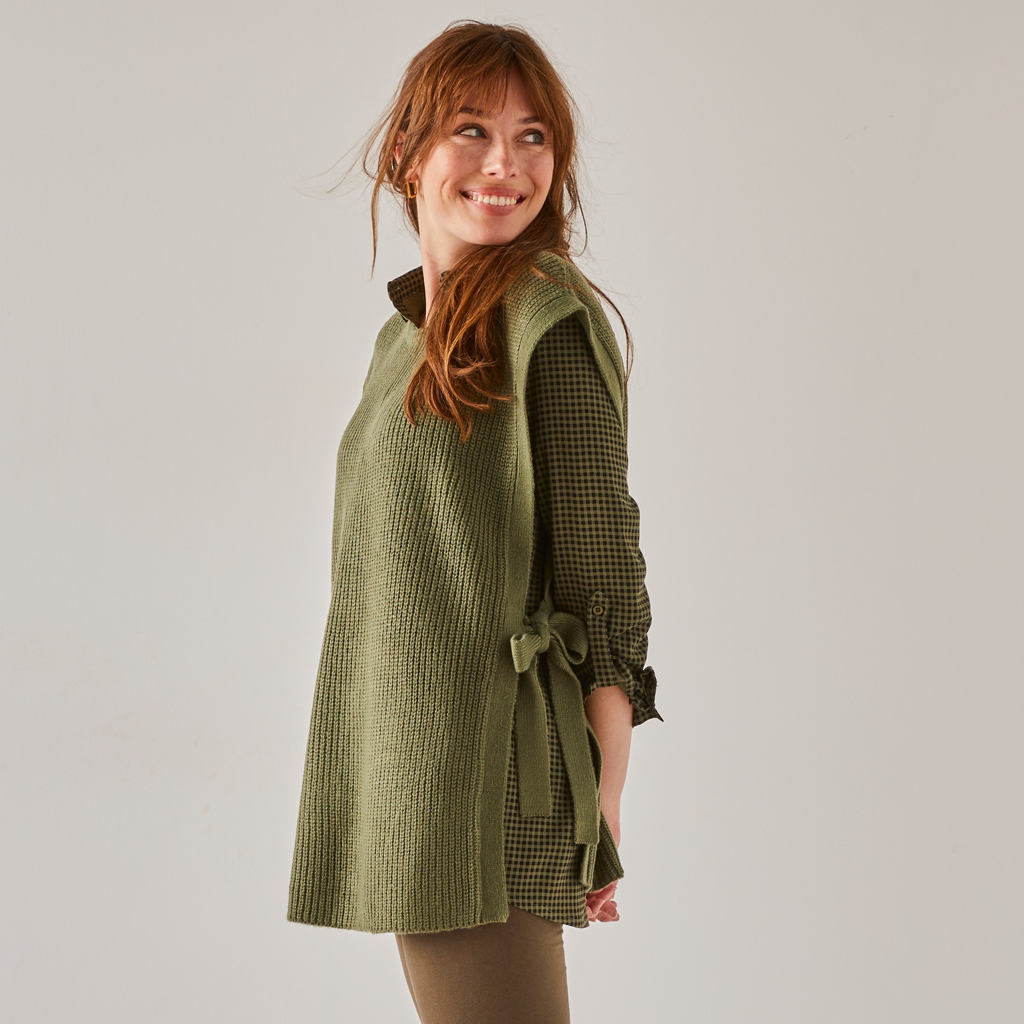 Pull Tunique Sans Manches, Maille Anglaise - Blancheporte