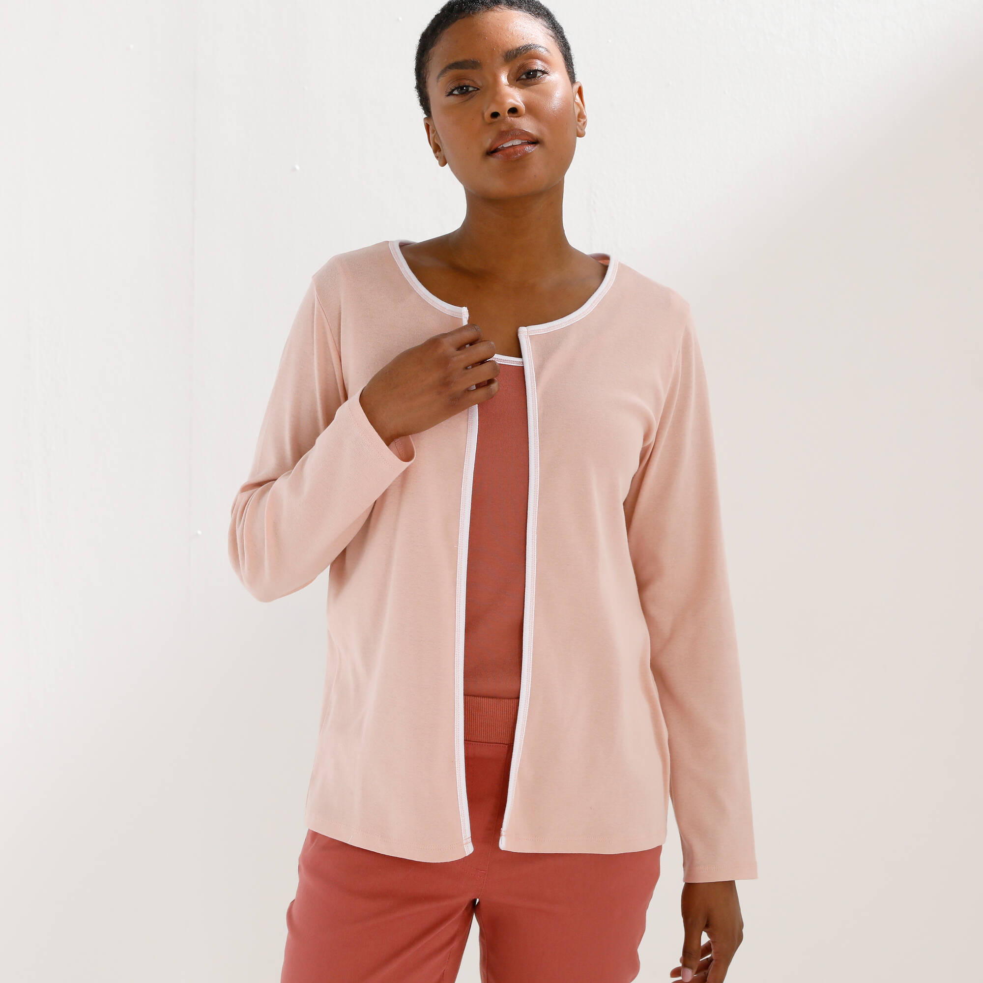 Gilet bicolore sans boutons - Blancheporte