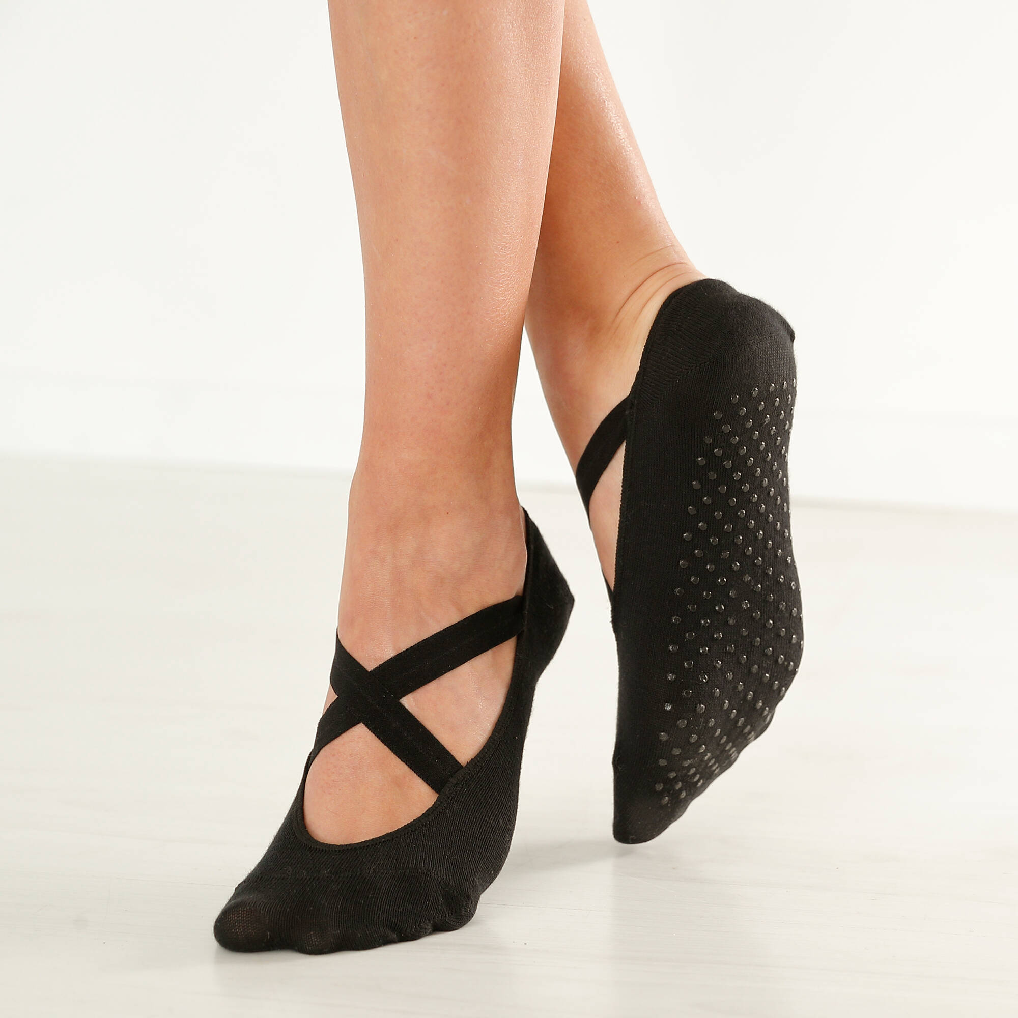 Chaussettes ballerines antidérapantes spéciales yoga - lot de 2 - Blancheporte