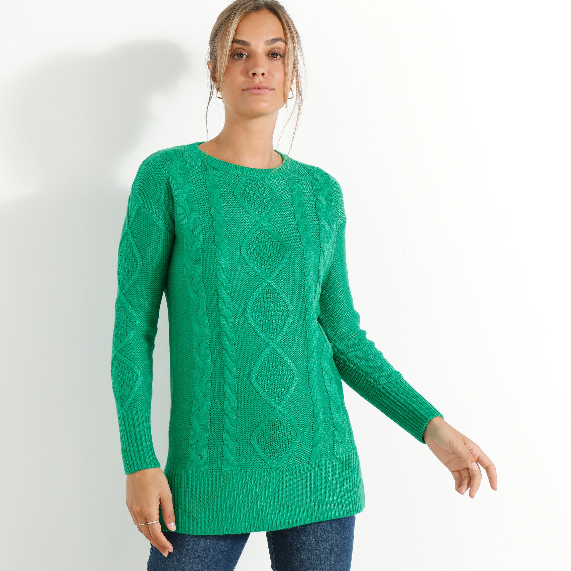 Pull Tunique Torsadé Manches Longues - Blancheporte