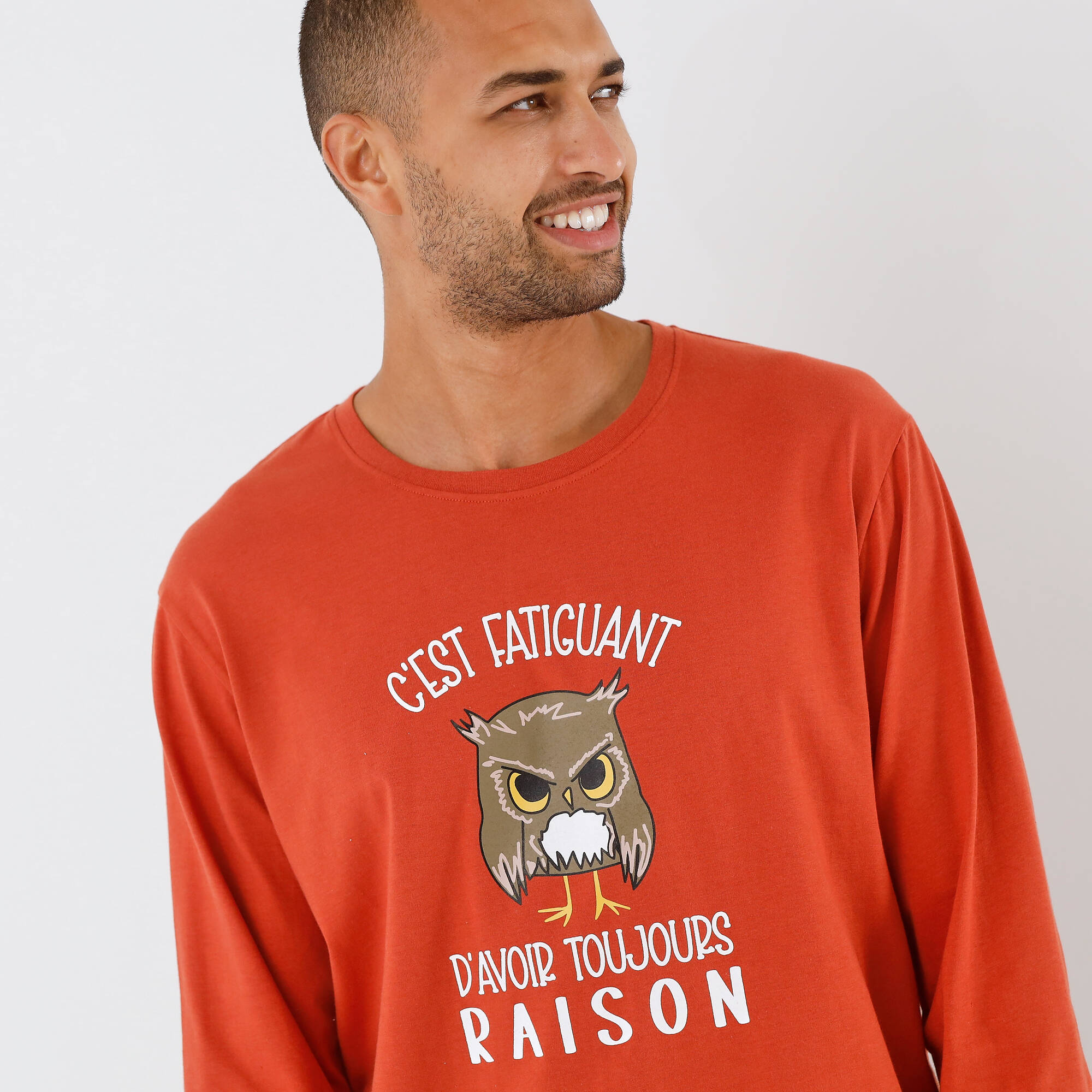 Pyjama message motif hibou manches longues - Blancheporte 18 €