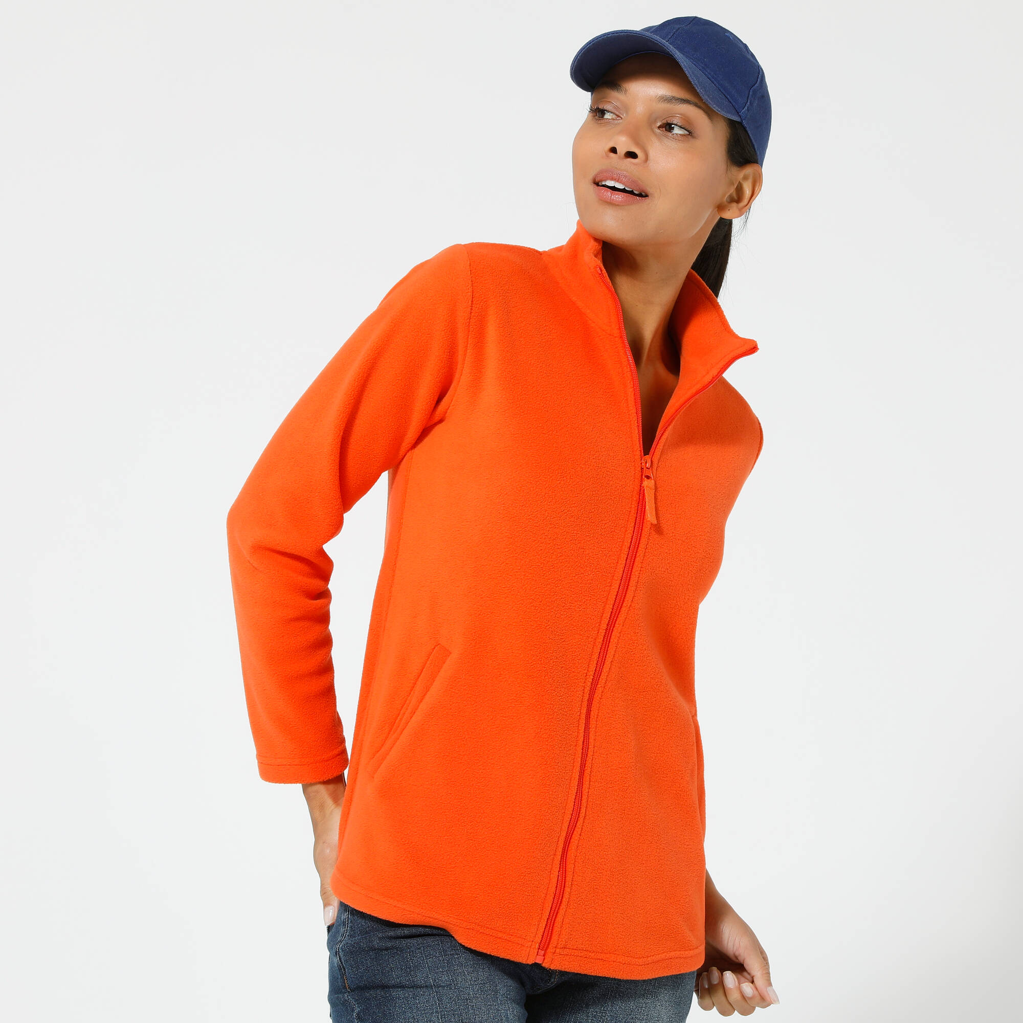 Pull Polaire Horseware Ireland Femme - 1/4 Zippé, Bleu Sarcelle/orange - Taille S