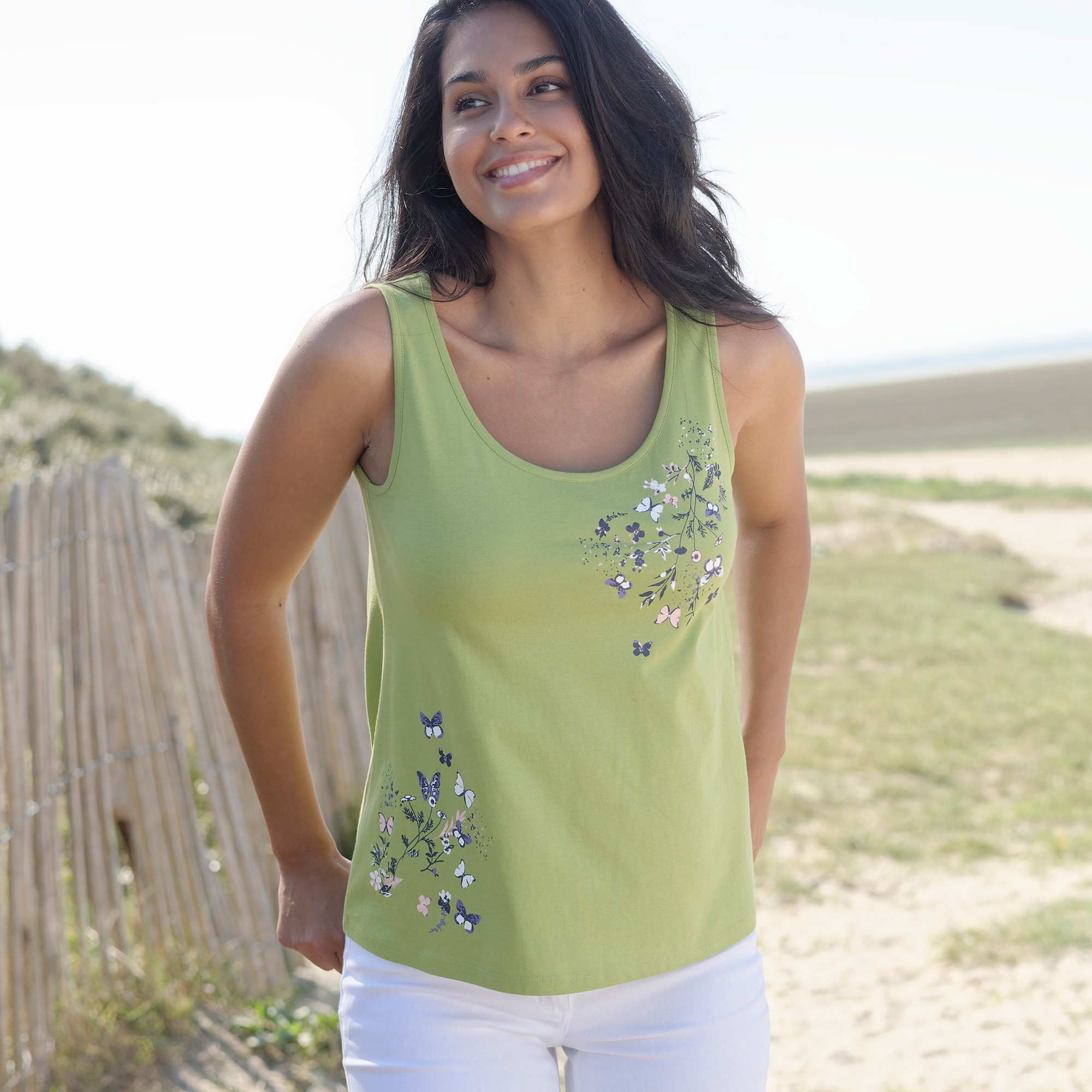 Débardeur Imprimé Papillon Placé - Blancheporte