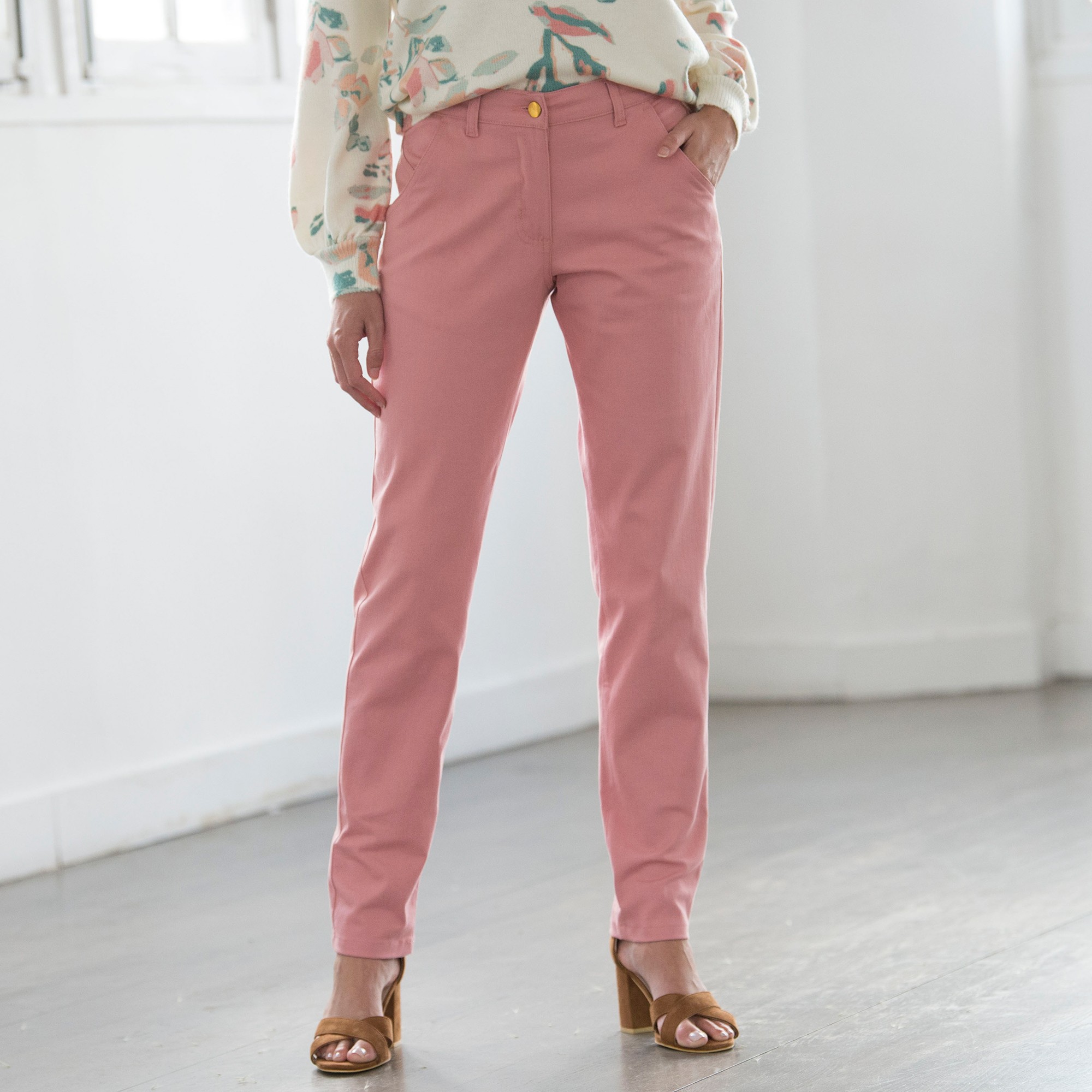 Pantalon Twill Coupe Mom Découpes Fantaisie - Blancheporte