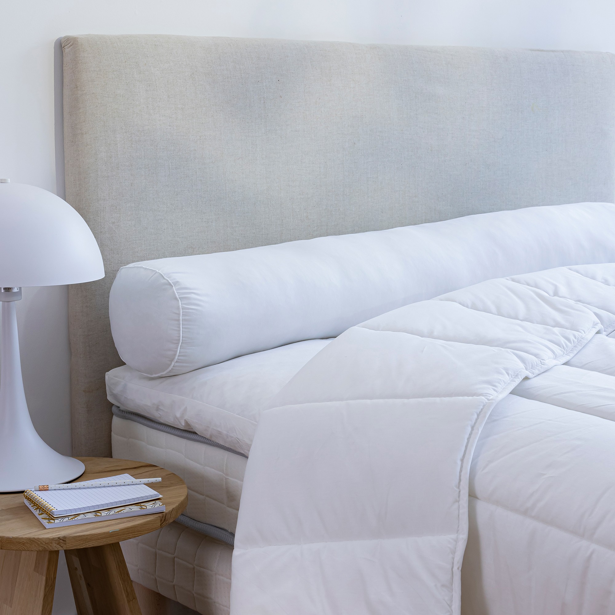 Traversin qualité hôtellerie ferme - Traversin : 160cm - Blanc - Edona