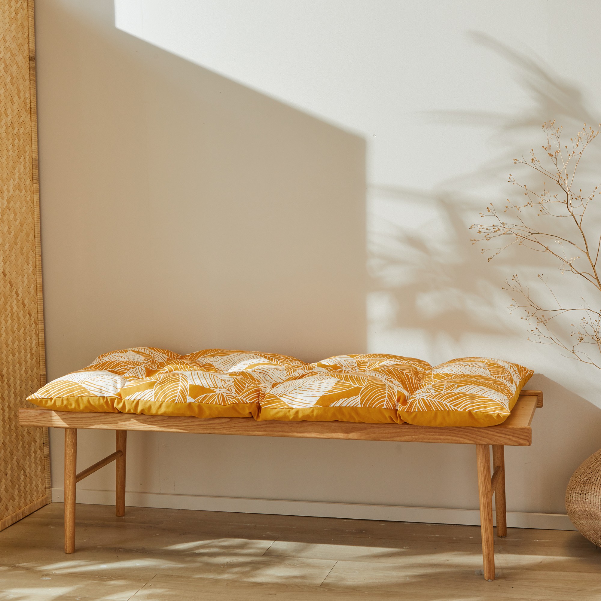 Long Coussin Déco Coton Imprimé Feuillage - Blancheporte