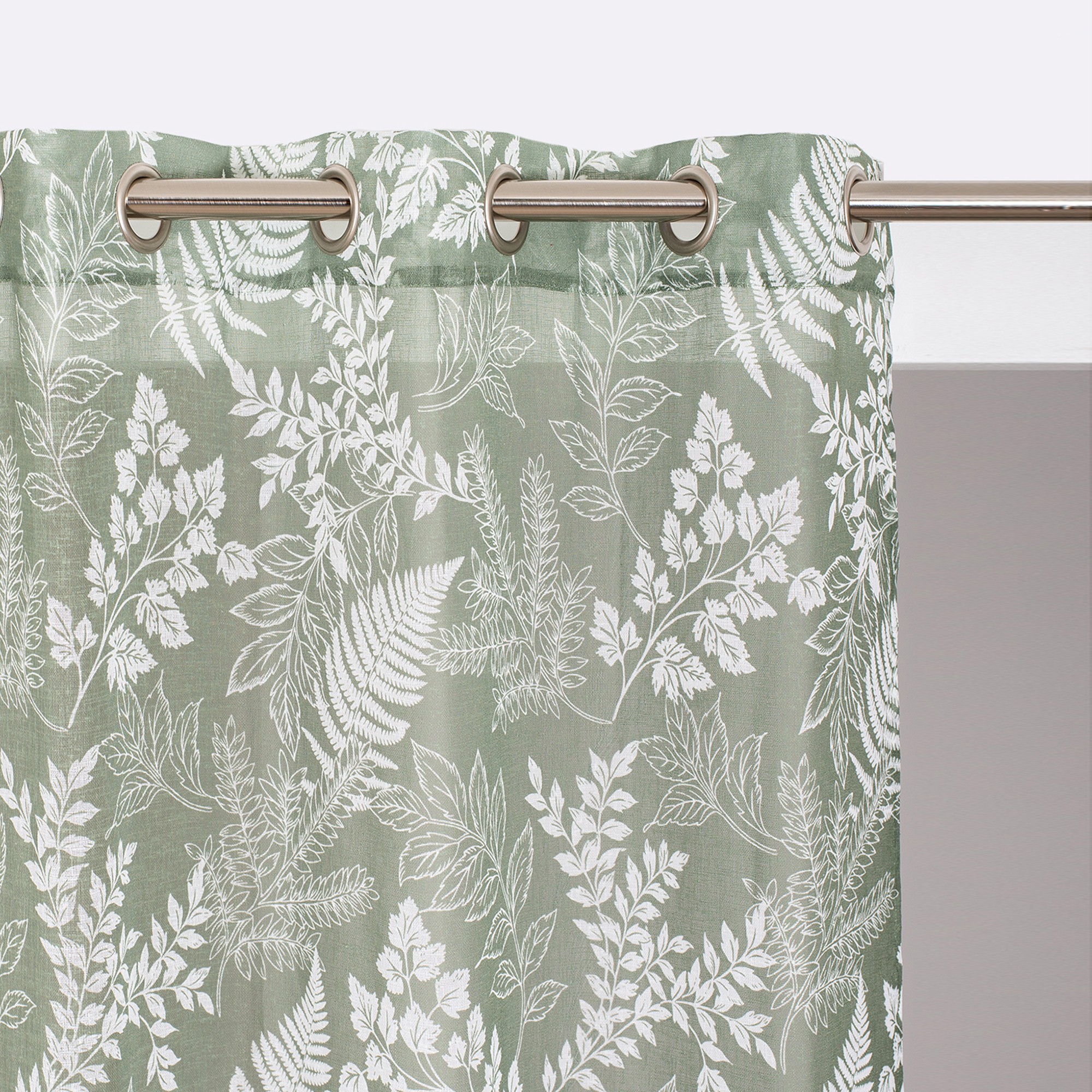 Voilage Imprimé Fougères - Blancheporte