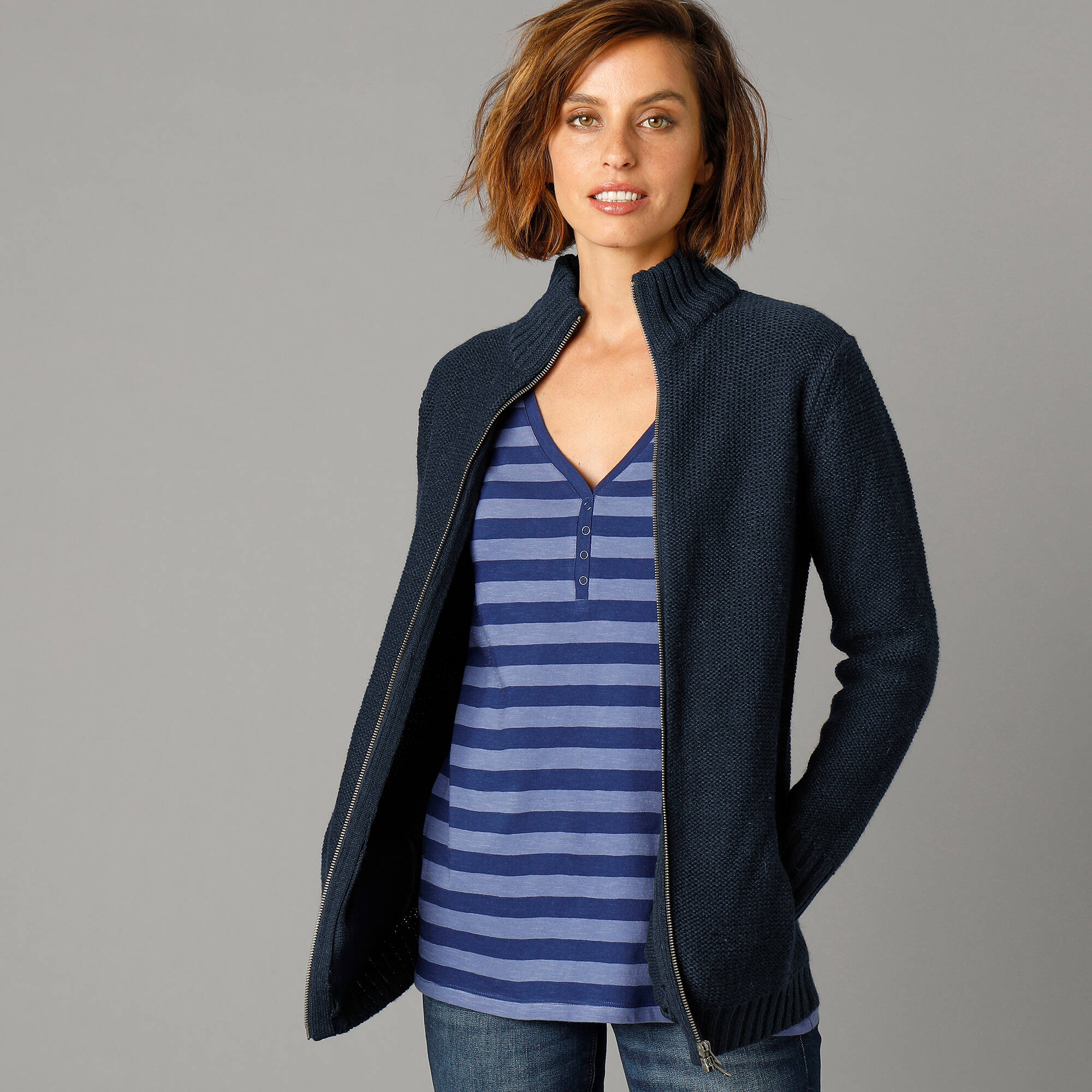 Gilet zippé femme blancheporte outlet
