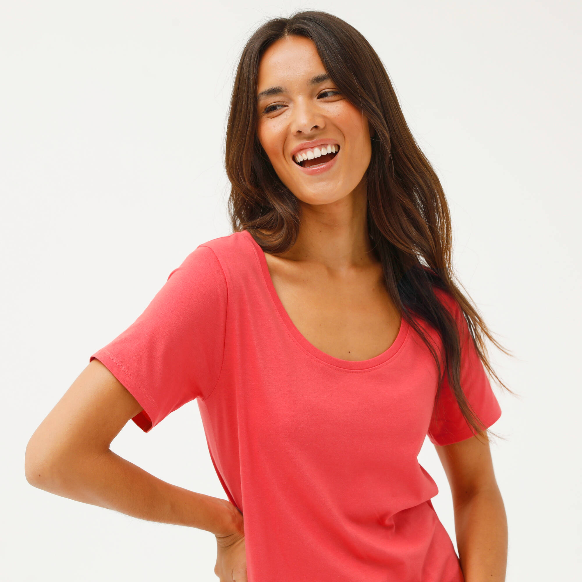 T-shirt uni col rond coton biologique - Blancheporte 12 €