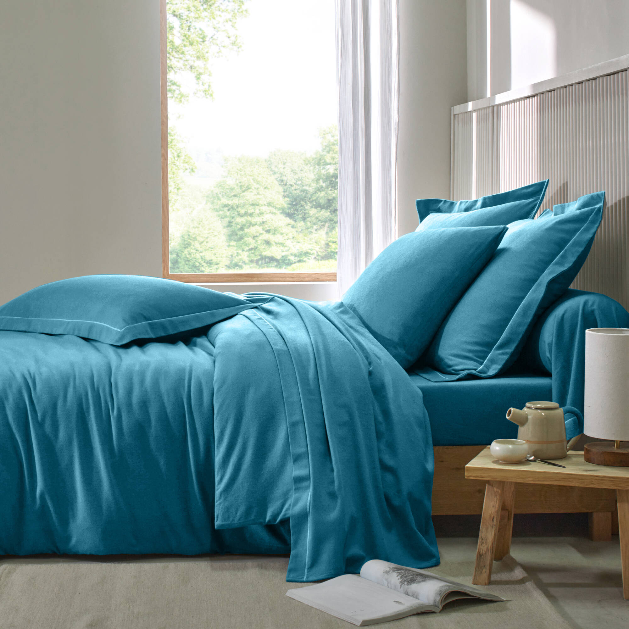 Mateju Drap Housse En Flanelle De Couleur Unie, Drap Housse D'hiver