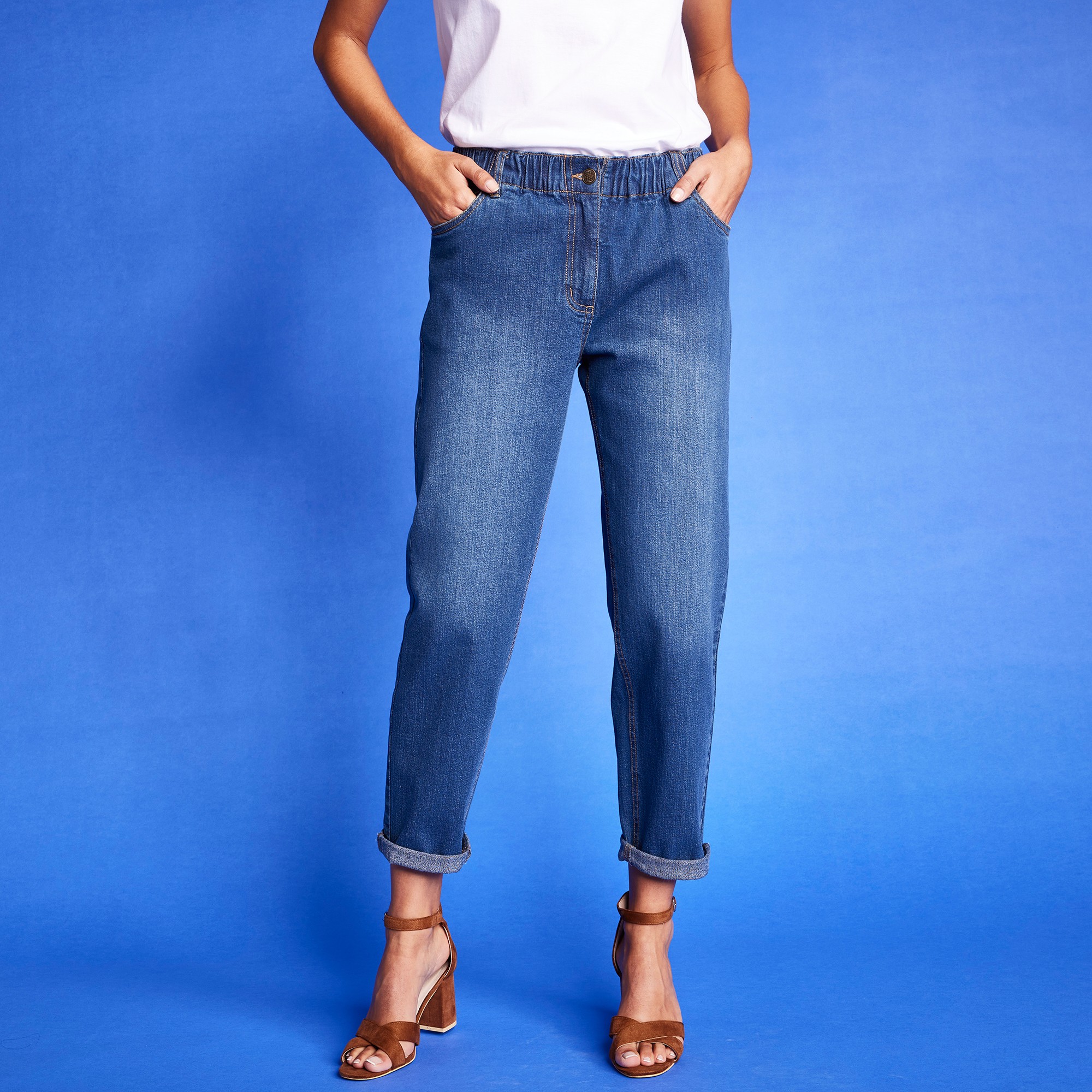 Jean Stretch Coupe Mom Confort, Taille Élastiquée - Blancheporte