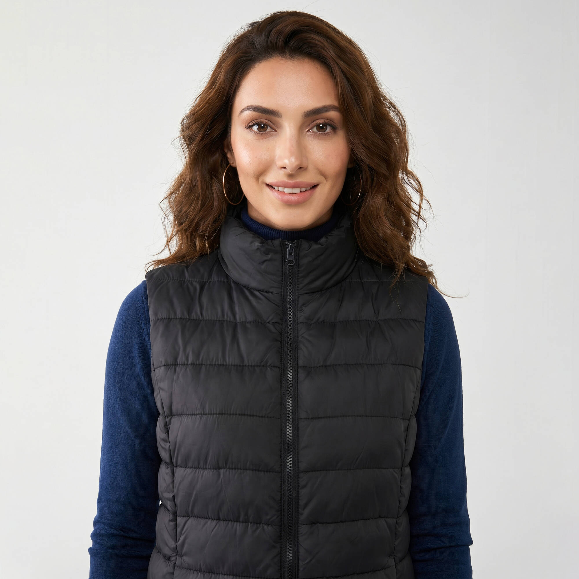 Gilet Doudoune Sans Manches Femme - Matelassé Léger, Col Montant, Fermeture éclair, Coupe-vent Et Déperlant - 6