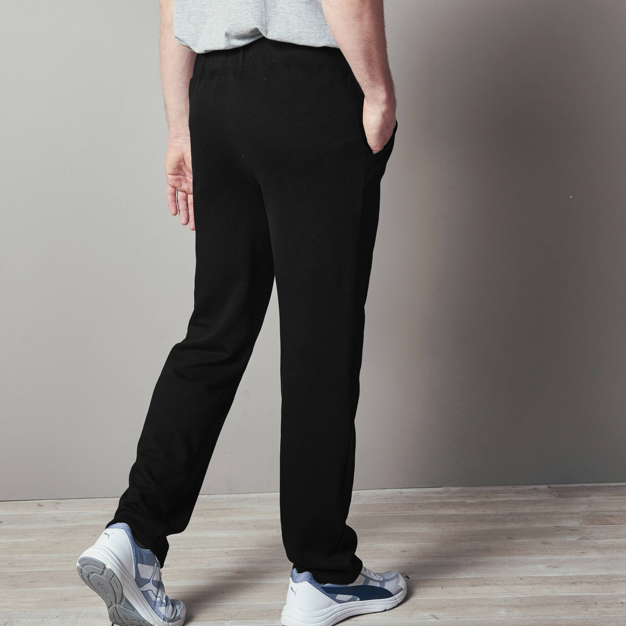 Pantalon jogging molleton bas droits noir Blancheporte