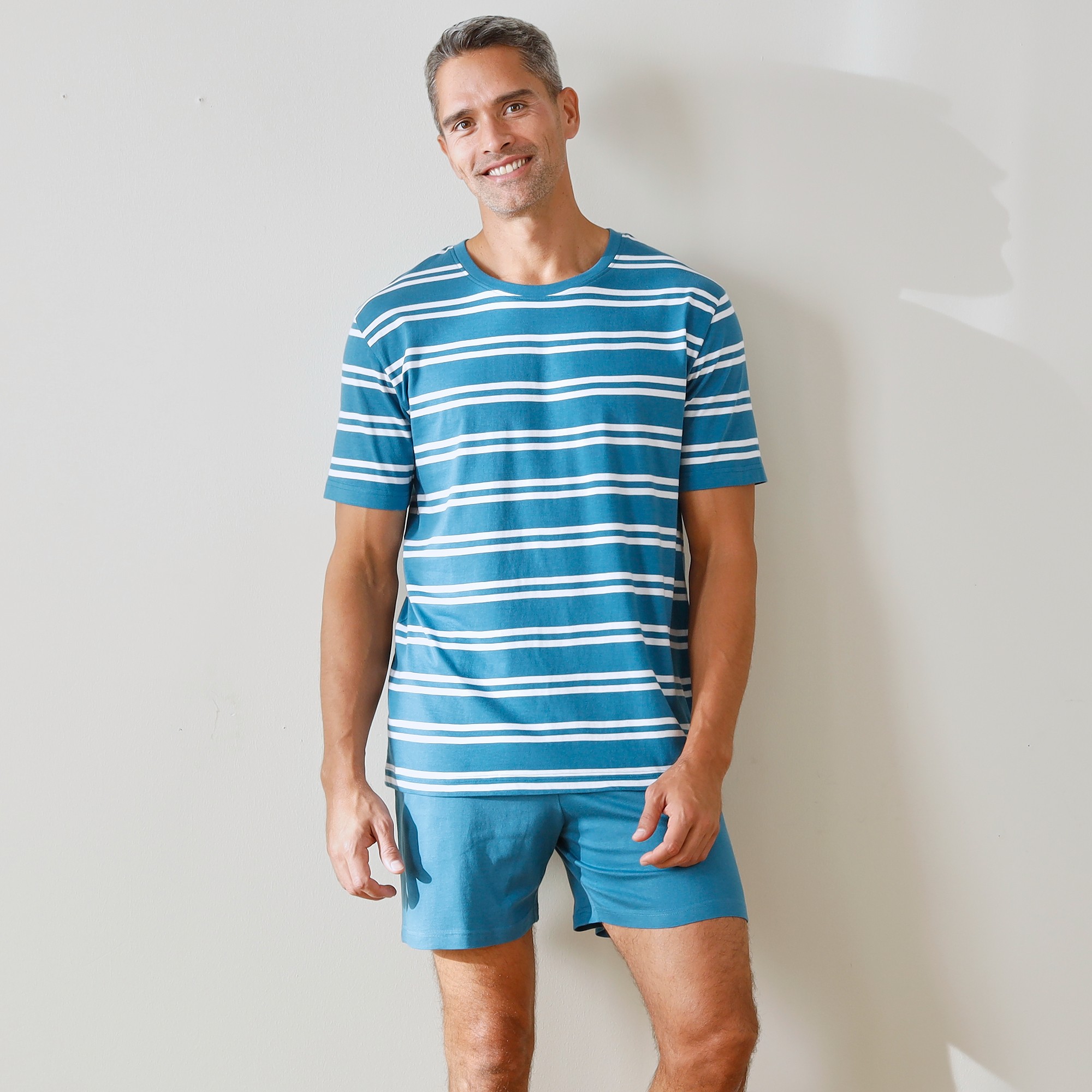 Pyjama Short Coton Rayé Manches Courtes - Blancheporte