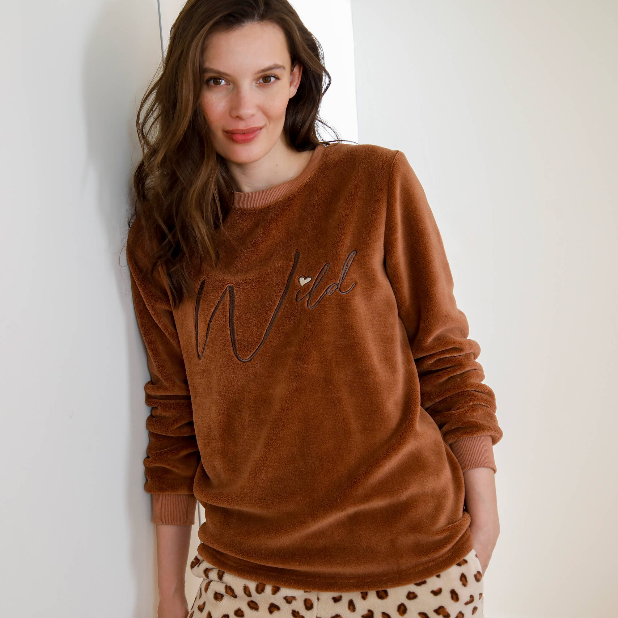 Pyjama manches longues en polaire imprim wild - Blancheporte 40$
