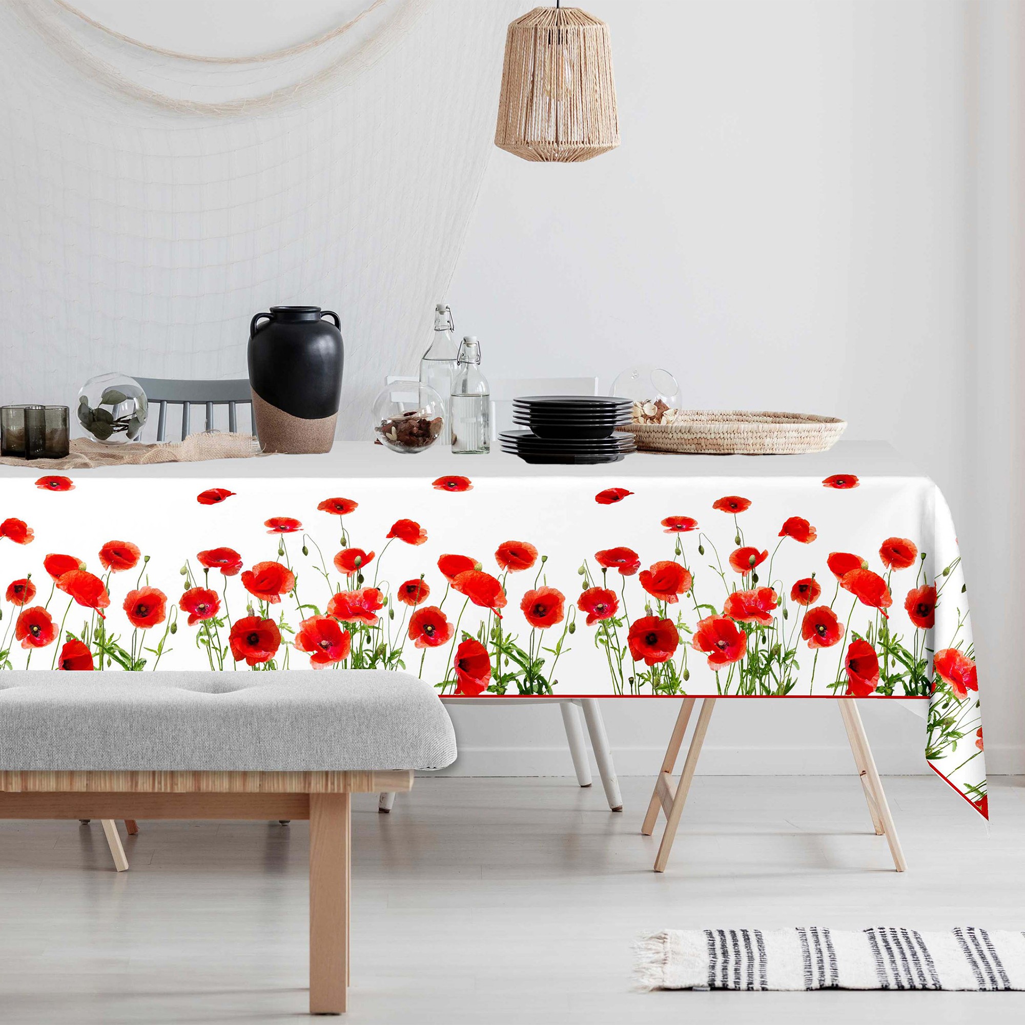 Nappe Toile Cirée Imprimé Coquelicots - Blancheporte