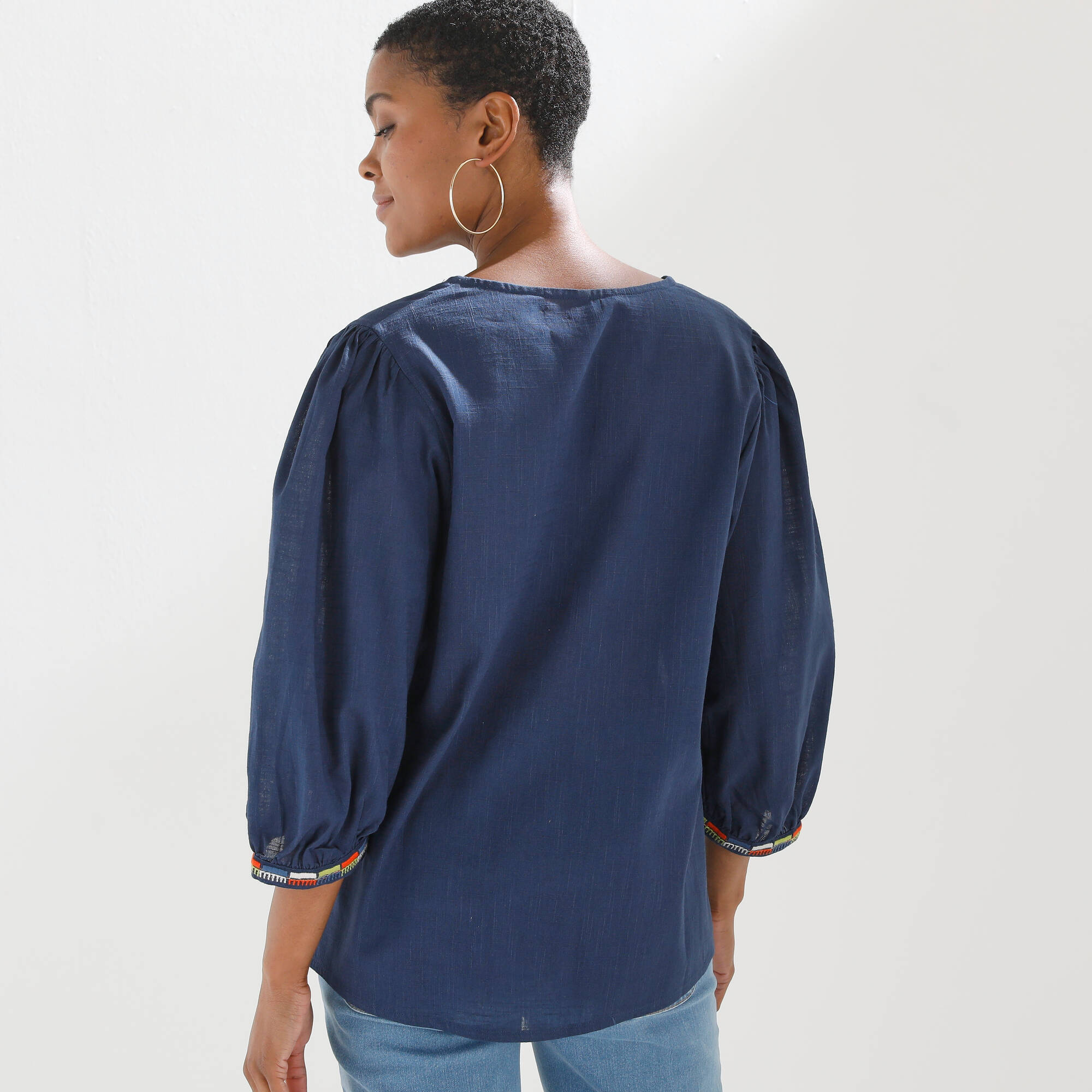Blouse Pull Coton Veritecoeur Ligne T - Noir, Taille F, Occasion Très Bon état
