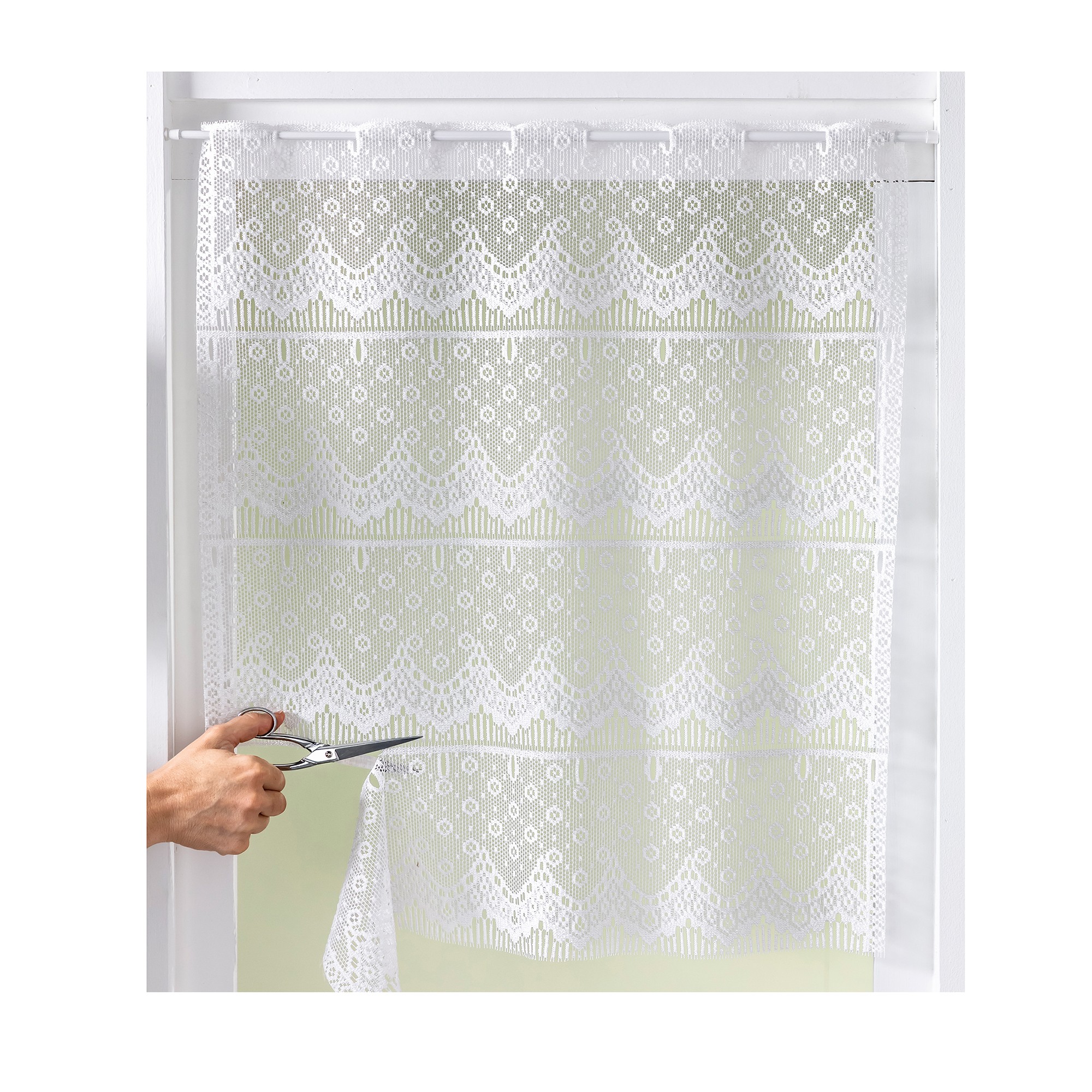 Rideau Modulable Hauteur Dentelle Maille - Blancheporte