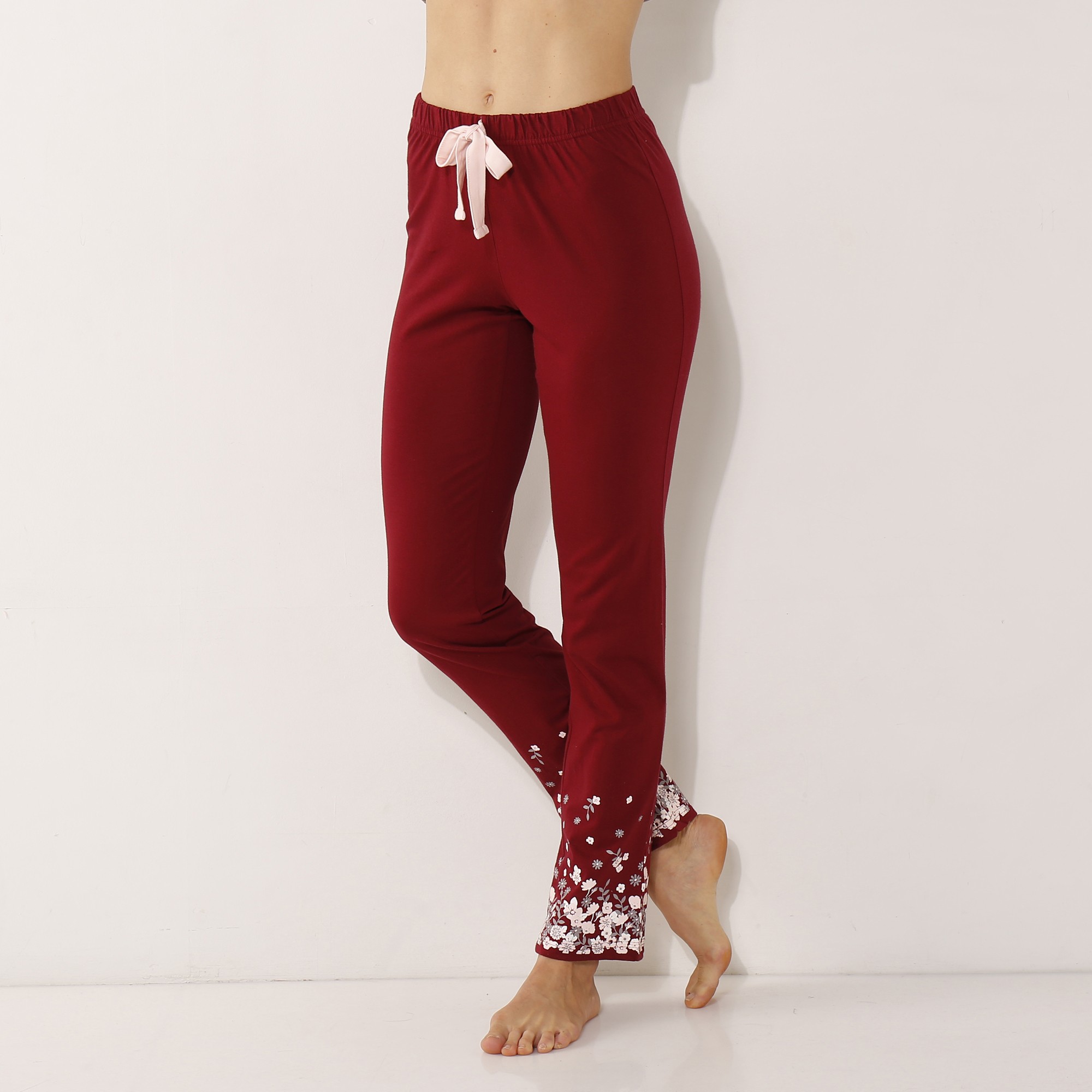 Pantalon Base Fleurie, Jersey Coton - Blancheporte