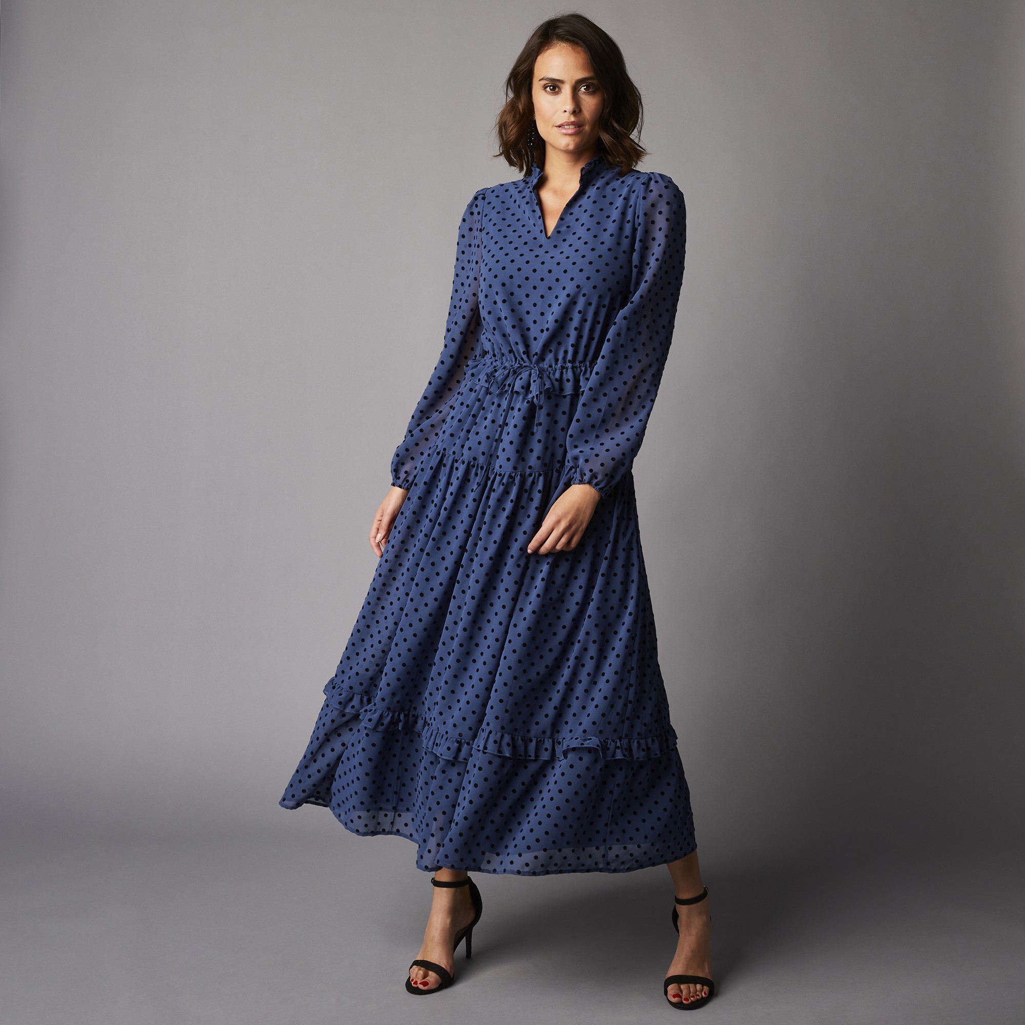 Robe Longue Plumetis - Bleue - Blancheporte