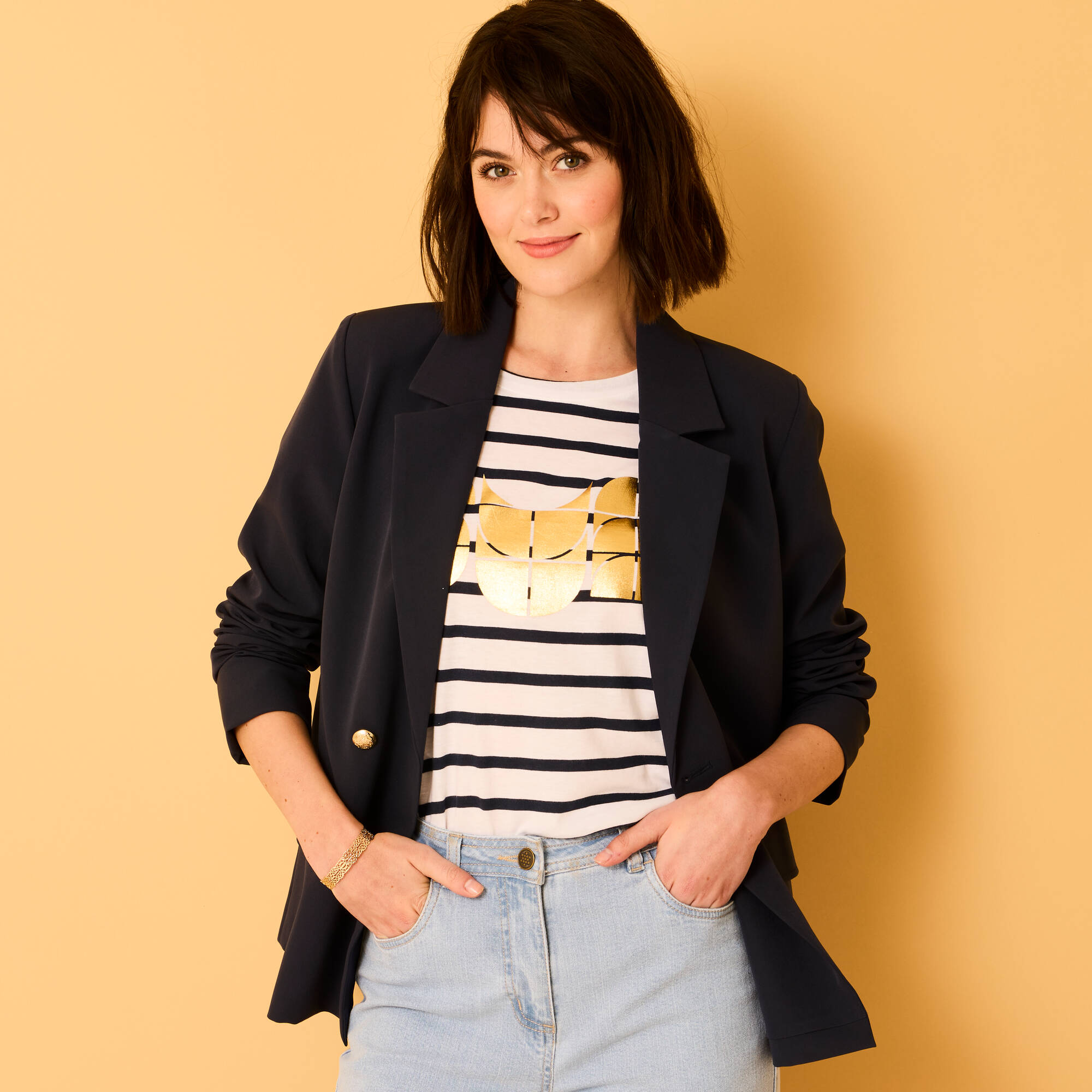 Veste blazer, boutonnage croisé - Blancheporte