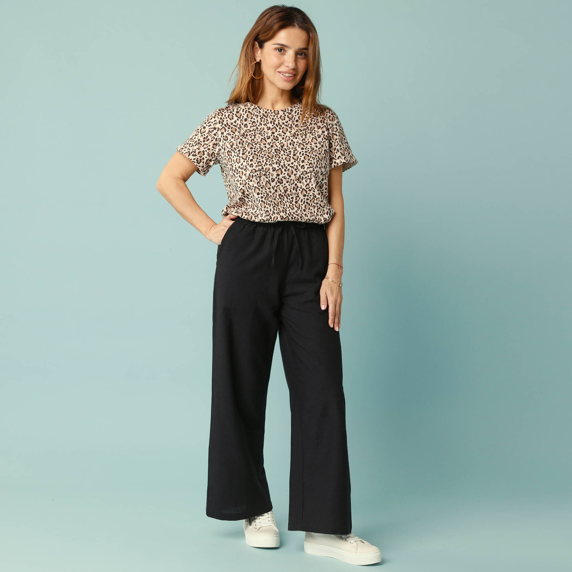 Pantalon large Spcial Petites viscose-coton-lin - Blancheporte 28$