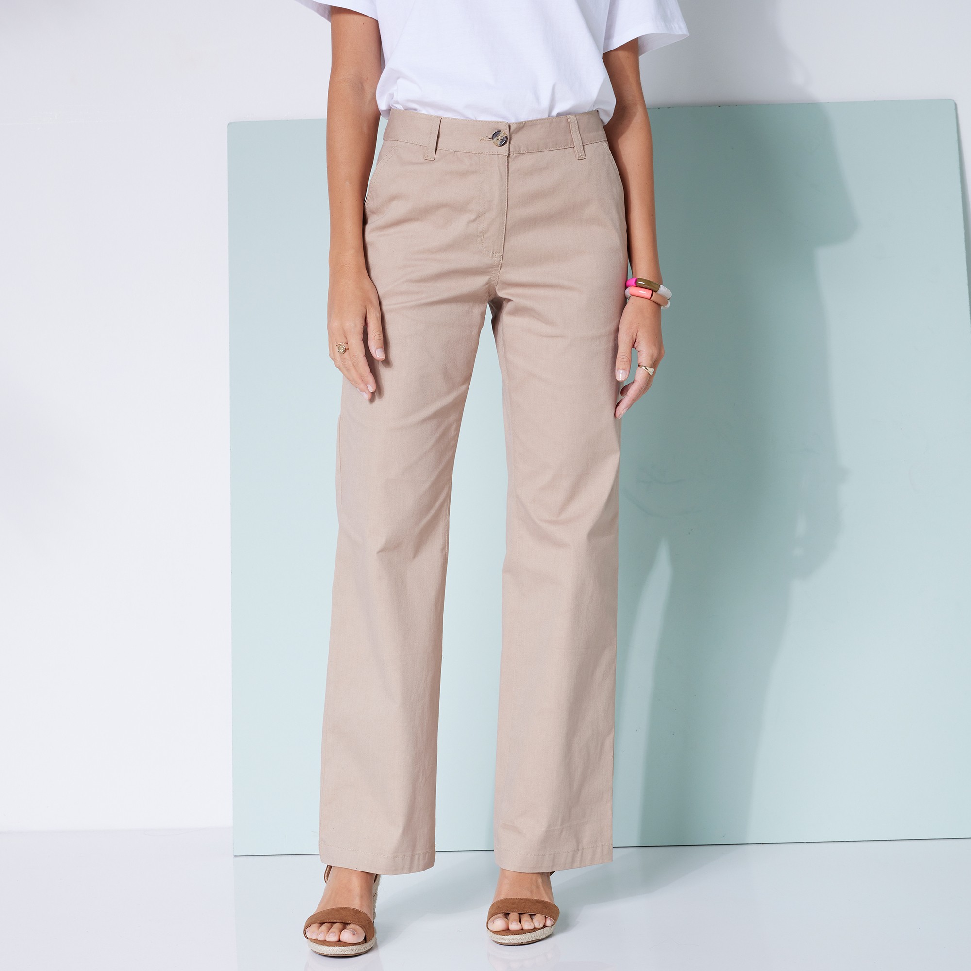 Pantalon Chino Large, Coton Stretch - Blancheporte