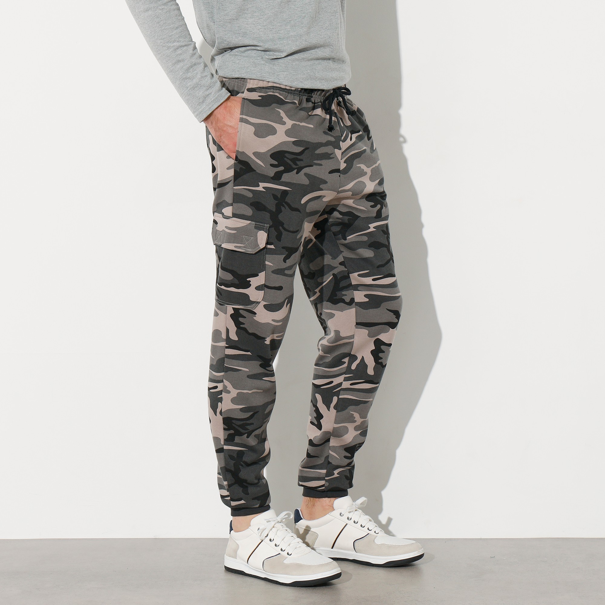 Pantalon Molleton Cargo Bas Resserrés - Blancheporte