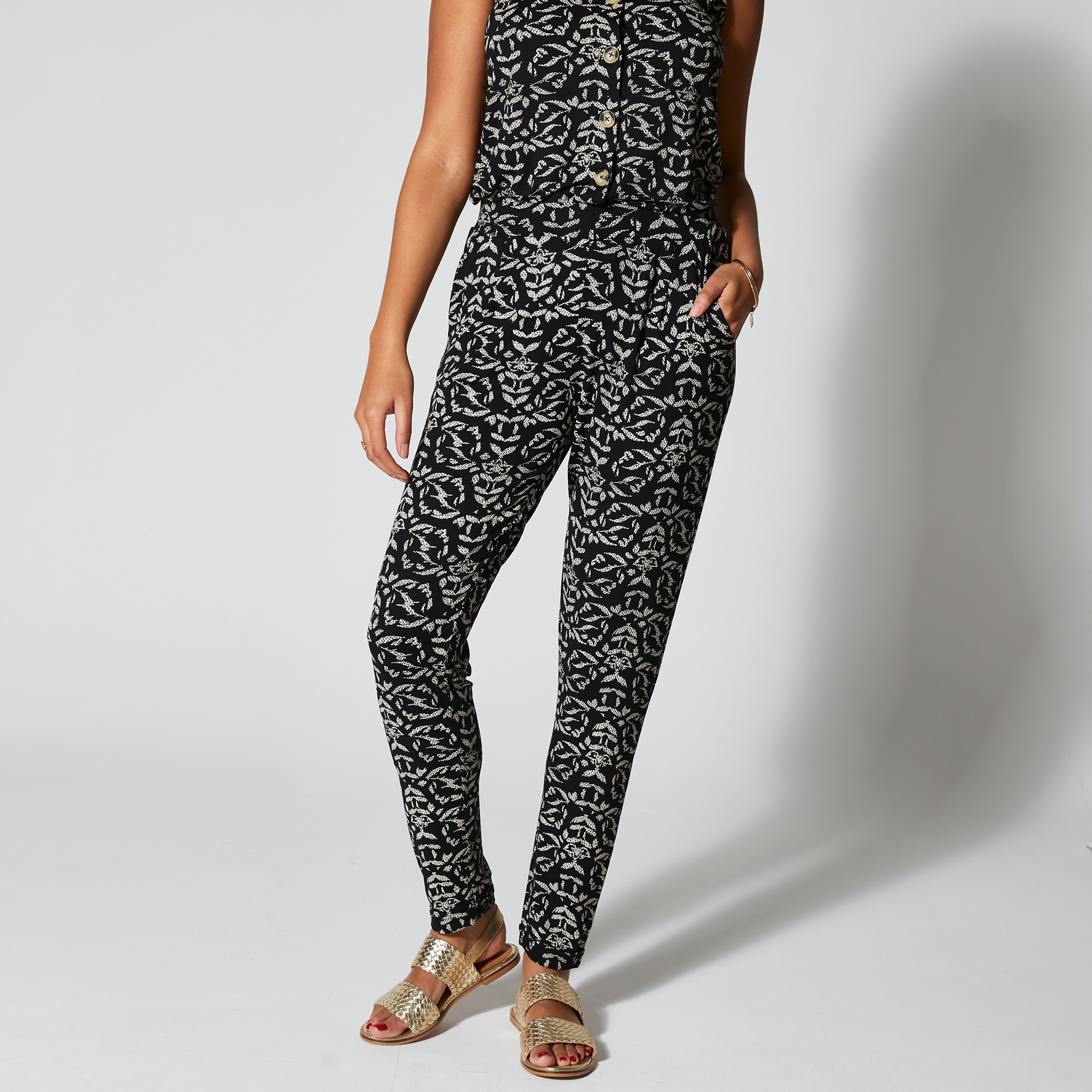 Pantalon Fuselé Imprimé, Taille Élastiquée - Blancheporte