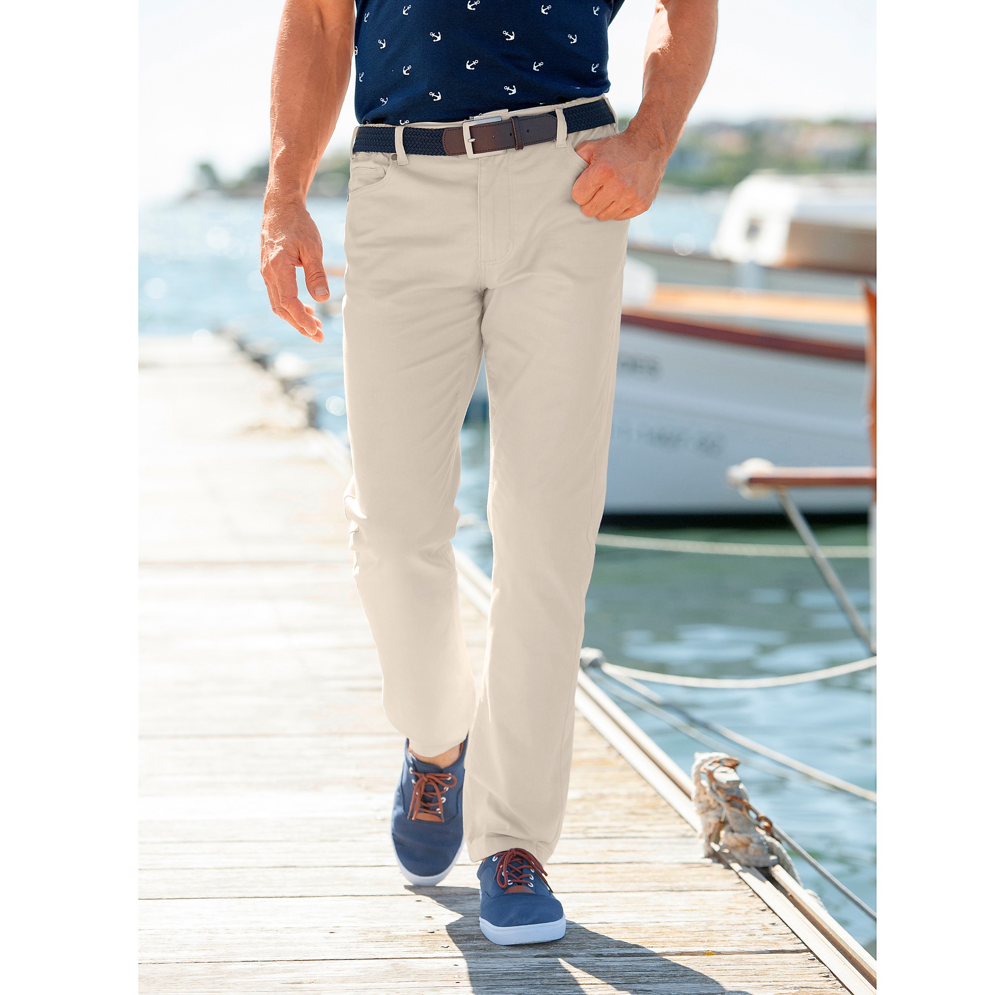Pantalon Droit 5 Poches Twill Coton Extensible - Blancheporte