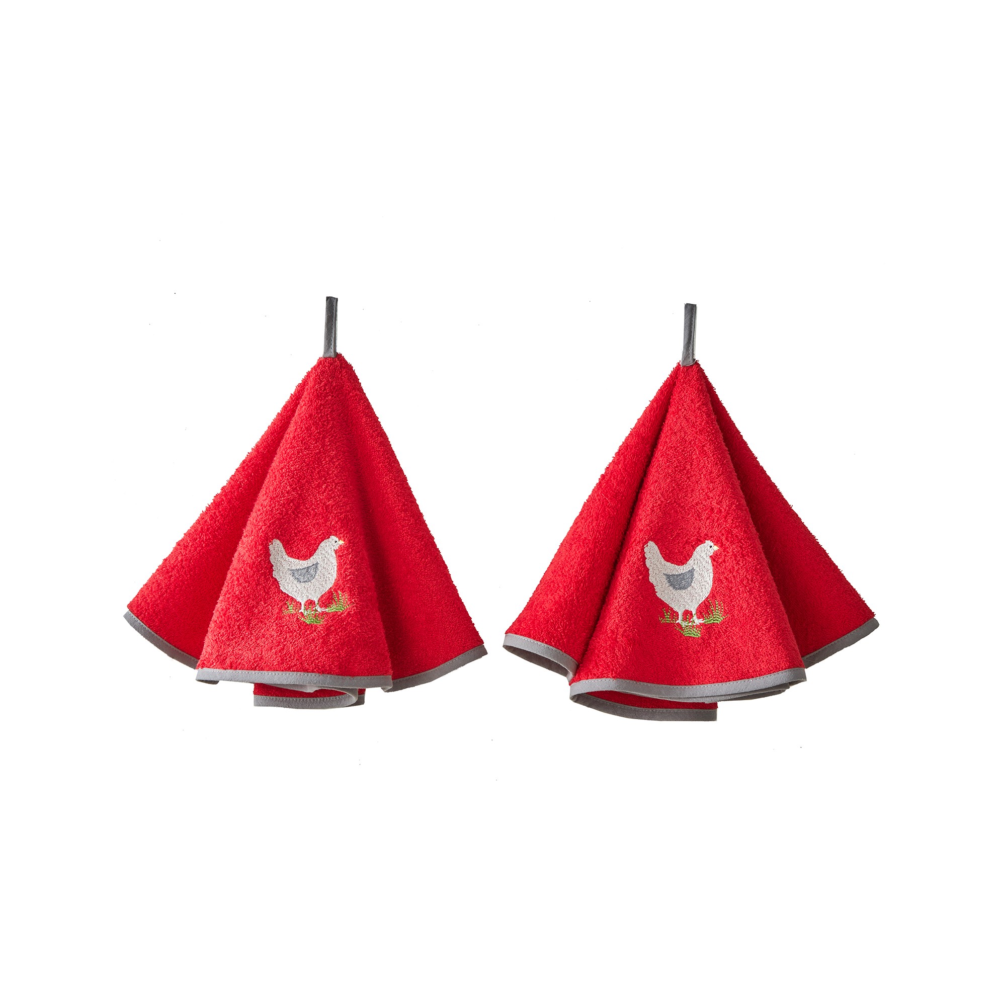 Torchons Rond Éponge Brodée Poule - Blancheporte