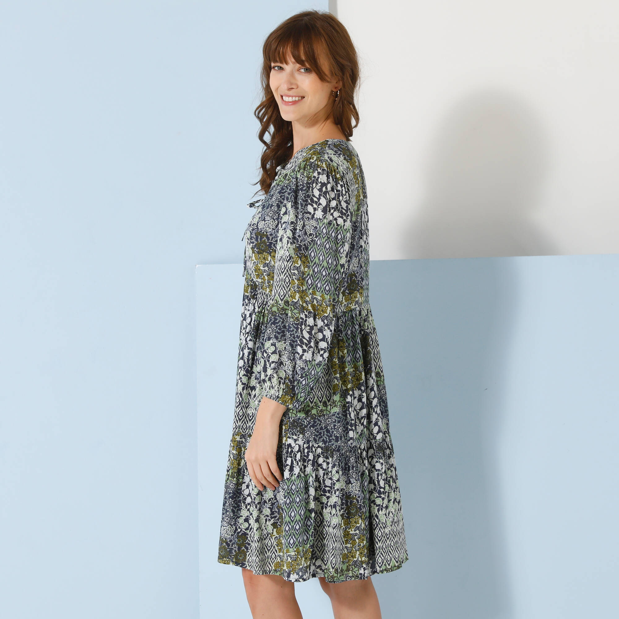 Robe à Volants Blancheporte - Taille 42/44 - Multicouleur Floral - Occasion Très Bon état