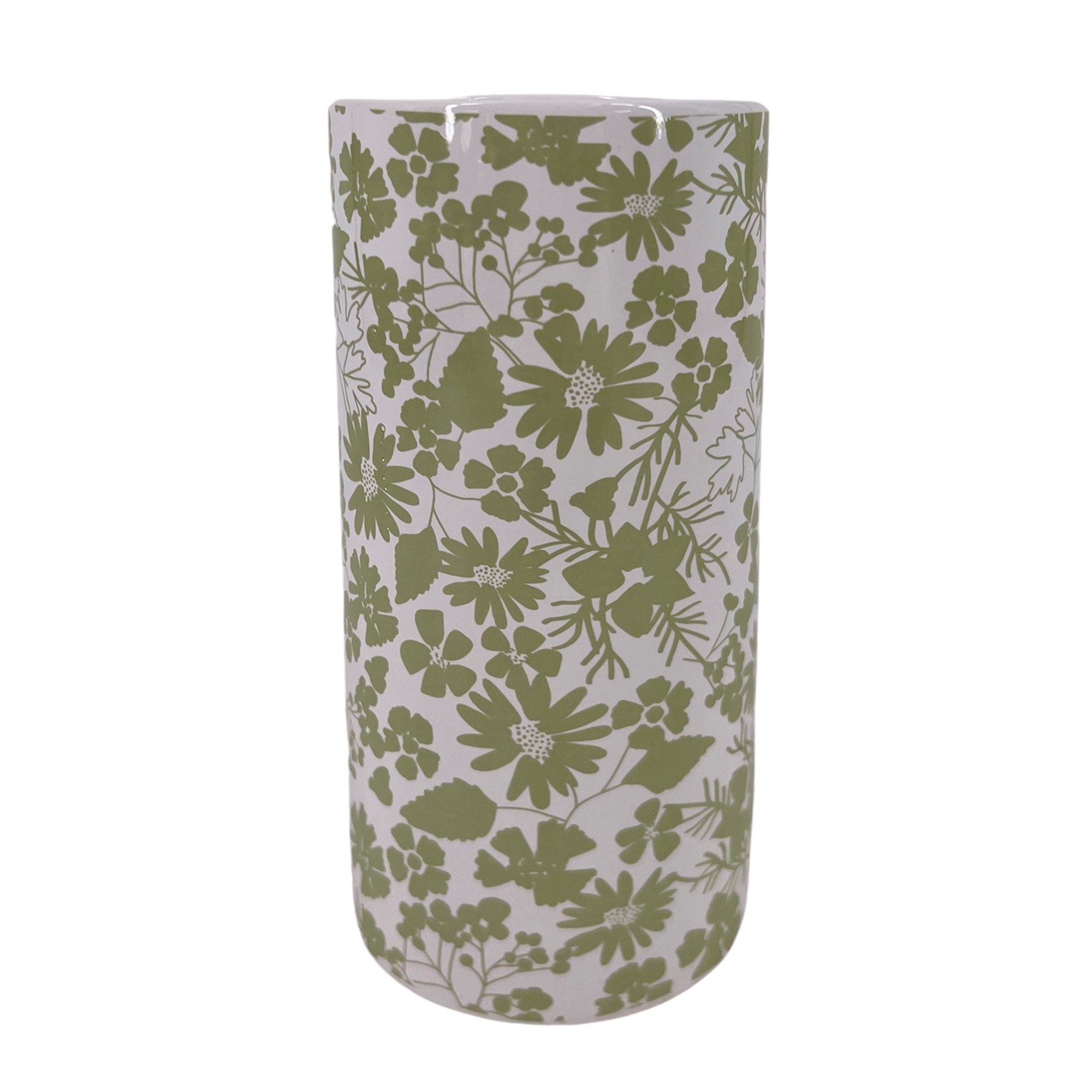 Vase Céramique Imprimé Floral - Hauteur 19,5 Cm - Blancheporte