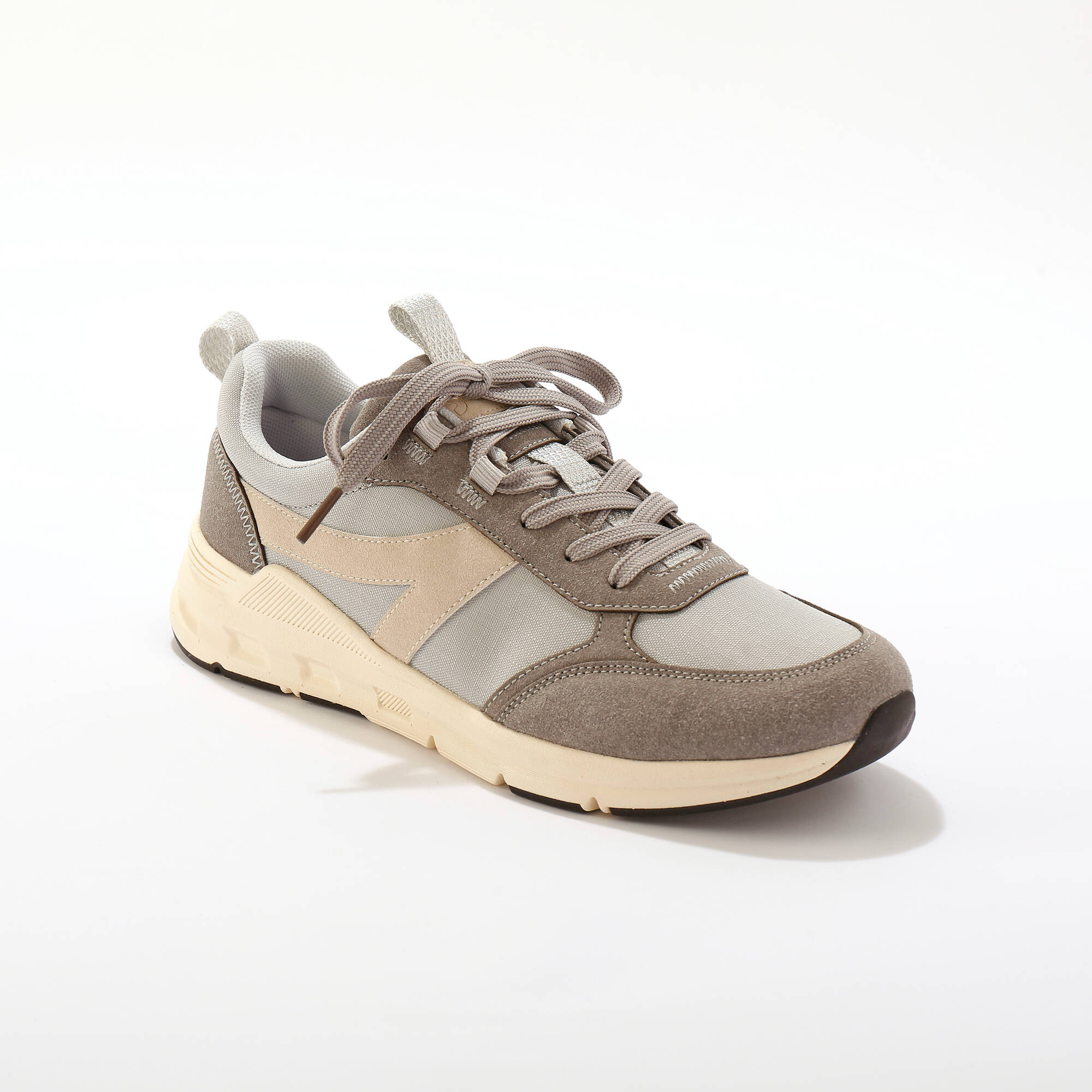 Baskets compensées bi-matière à lacets  - Blancheporte