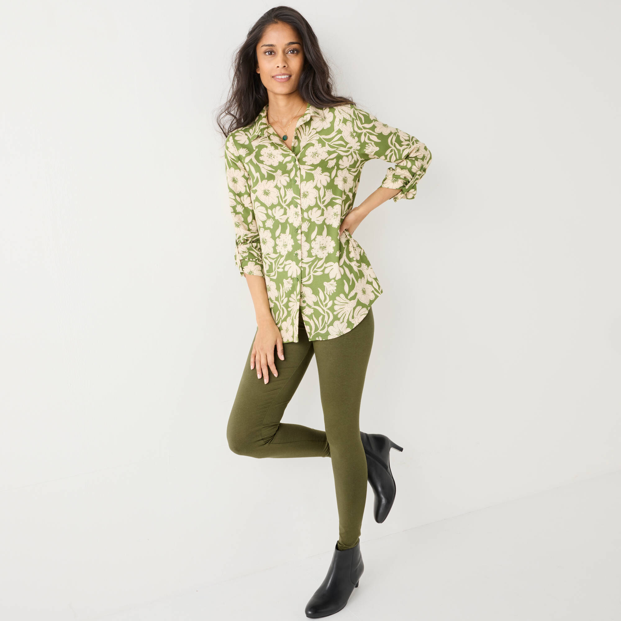 Chemise liquette imprim floral bicolore - Blancheporte 9 €