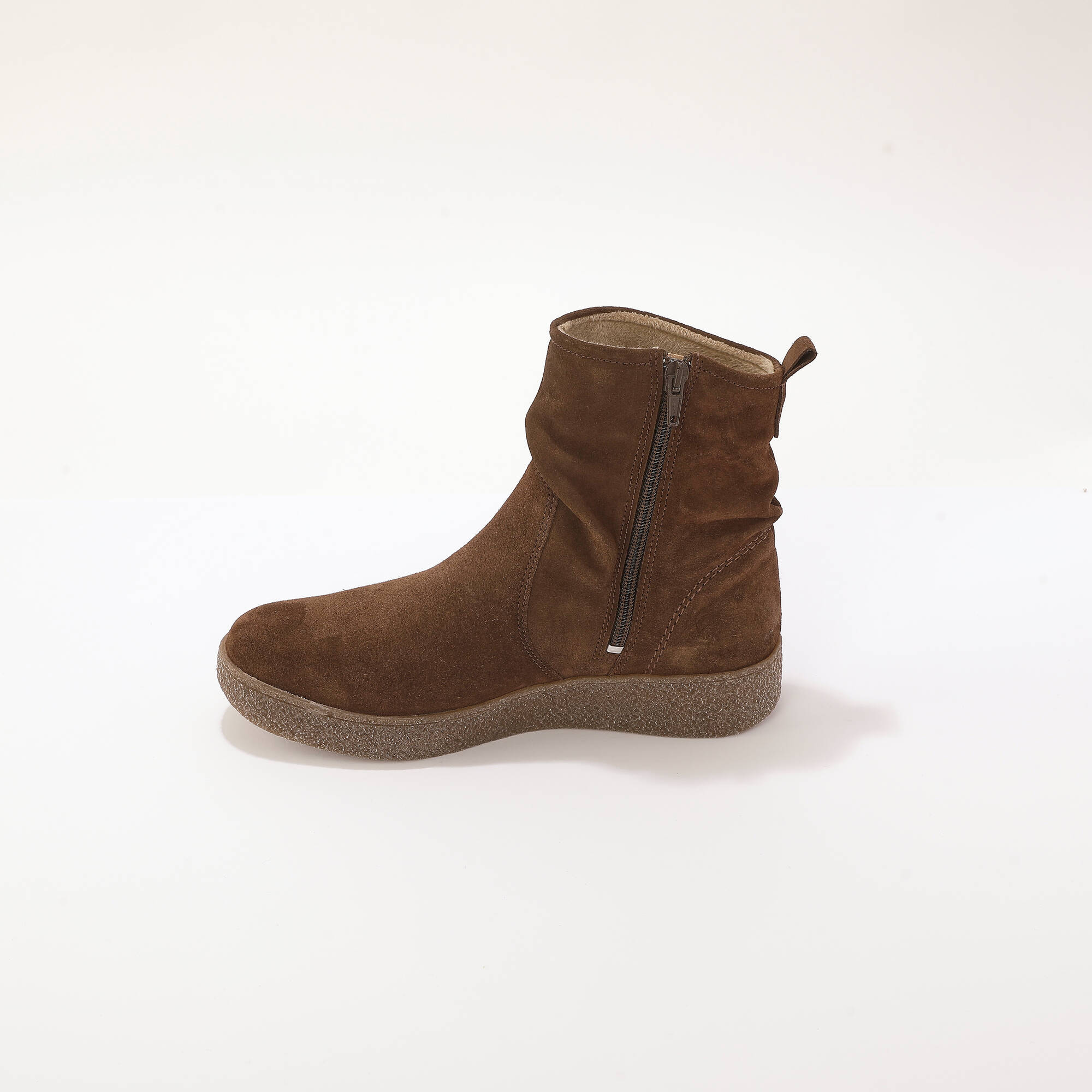 Boots plisses cuir largeur confort - Blancheporte 110 €