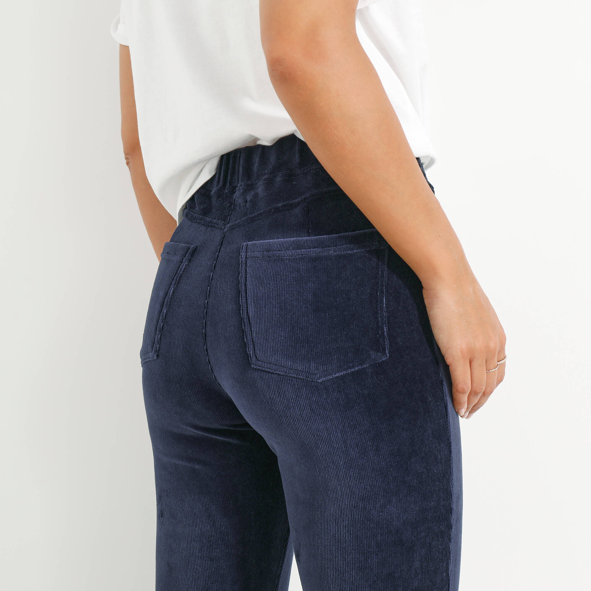 Jegging maille velours cotele marine Blancheporte