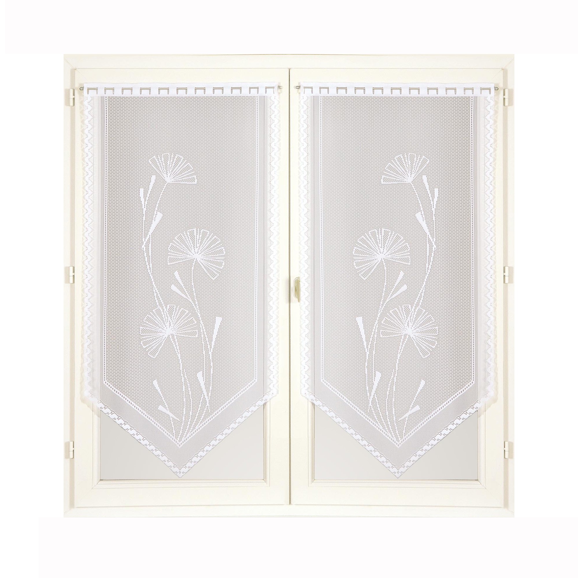 Vitrage Pissenlits Finition En Pointe - La Paire - Blancheporte