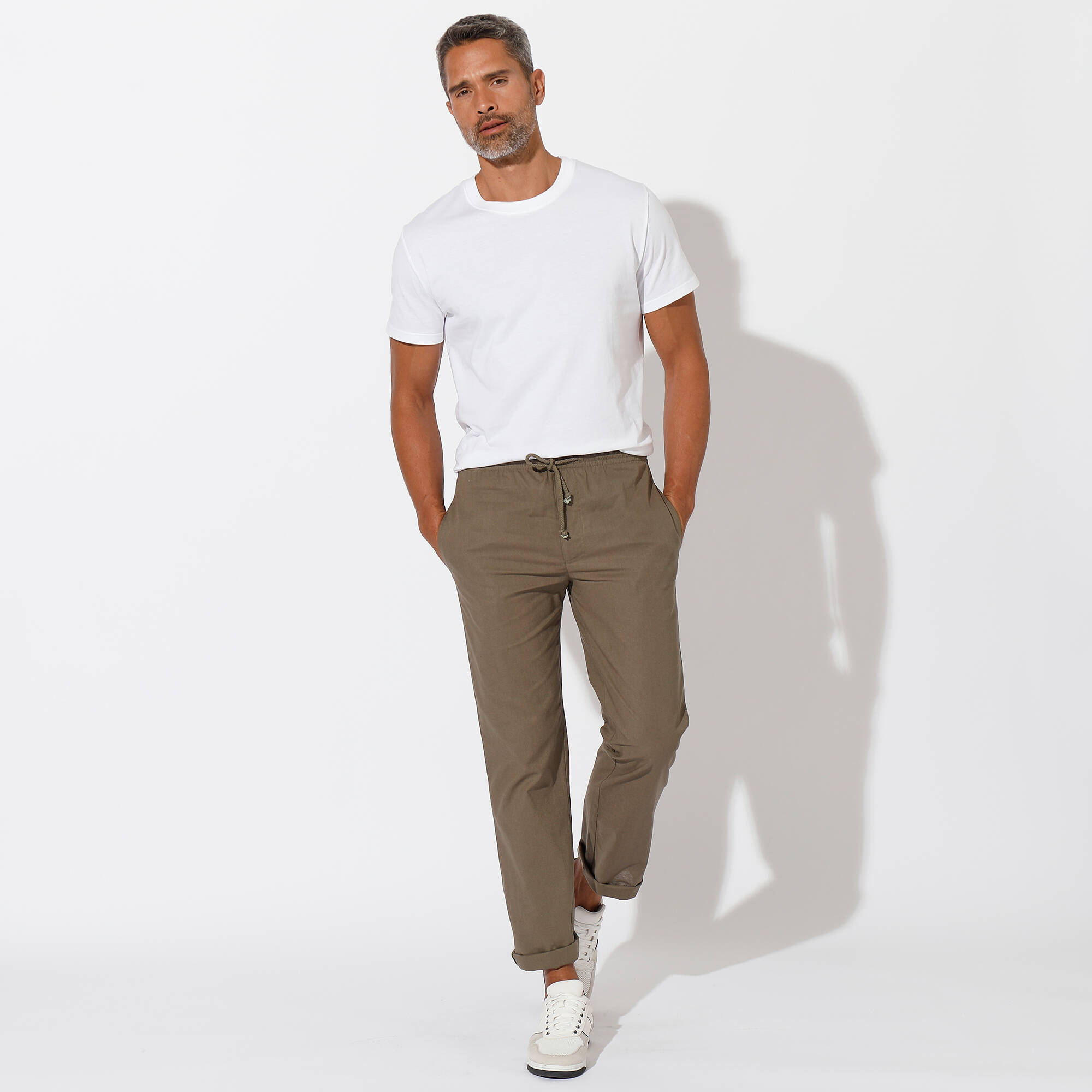 Pantalon toile ceinture lastique - Blancheporte 30$