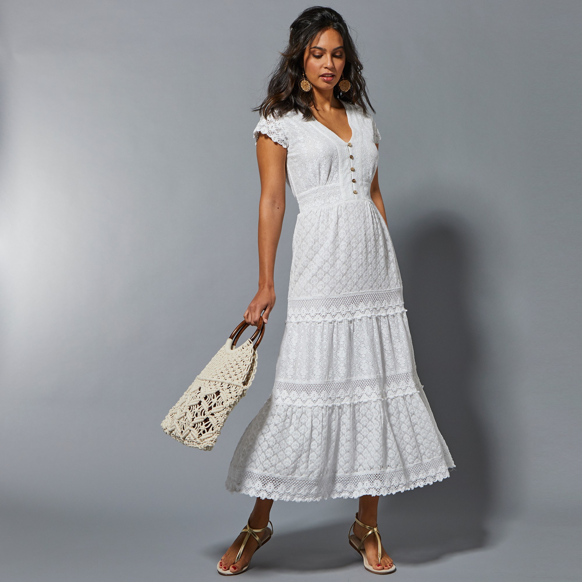 Robe longue sales blanche coton