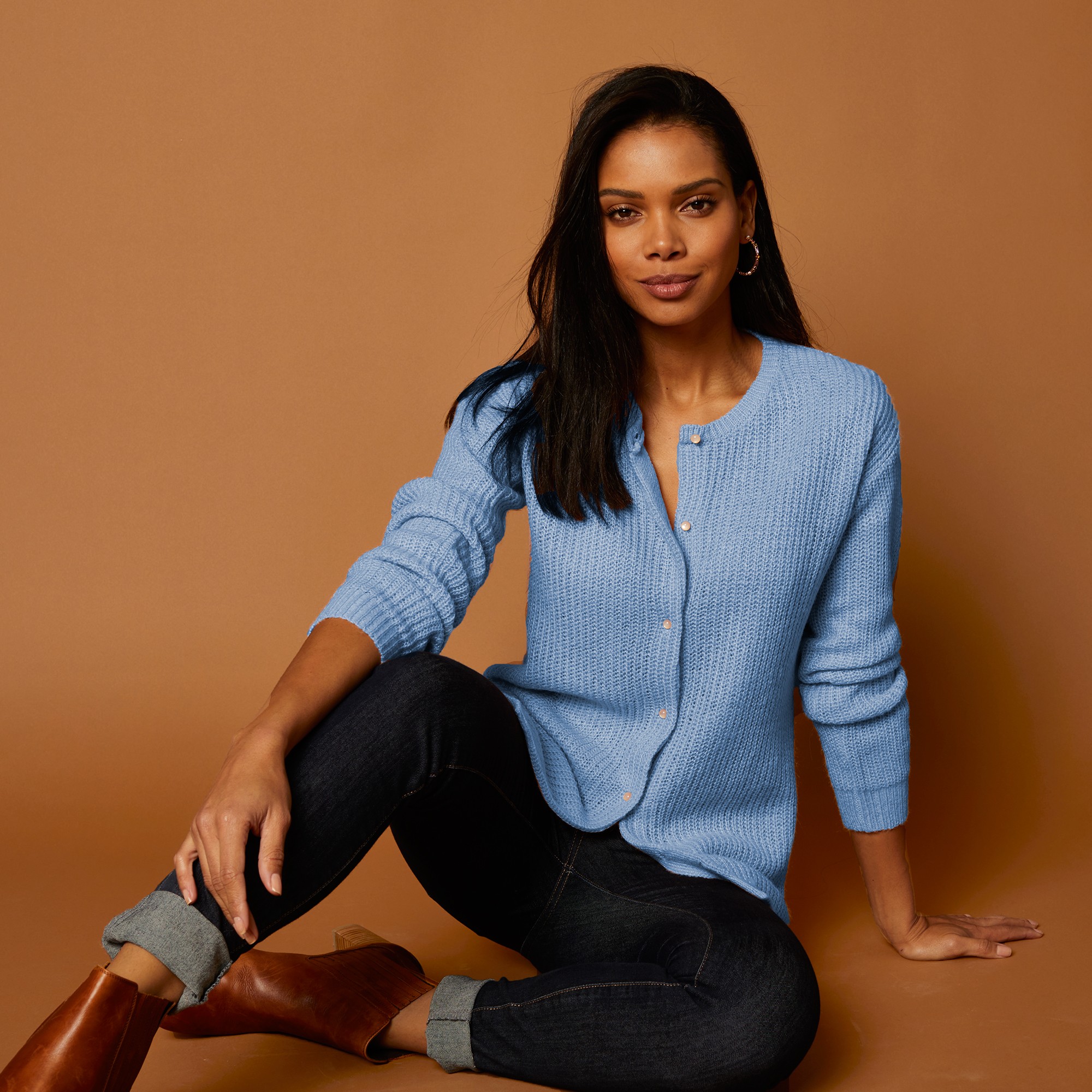 Cardigan Boutons Perles Fantaisie, Maille Anglaise - Blancheporte